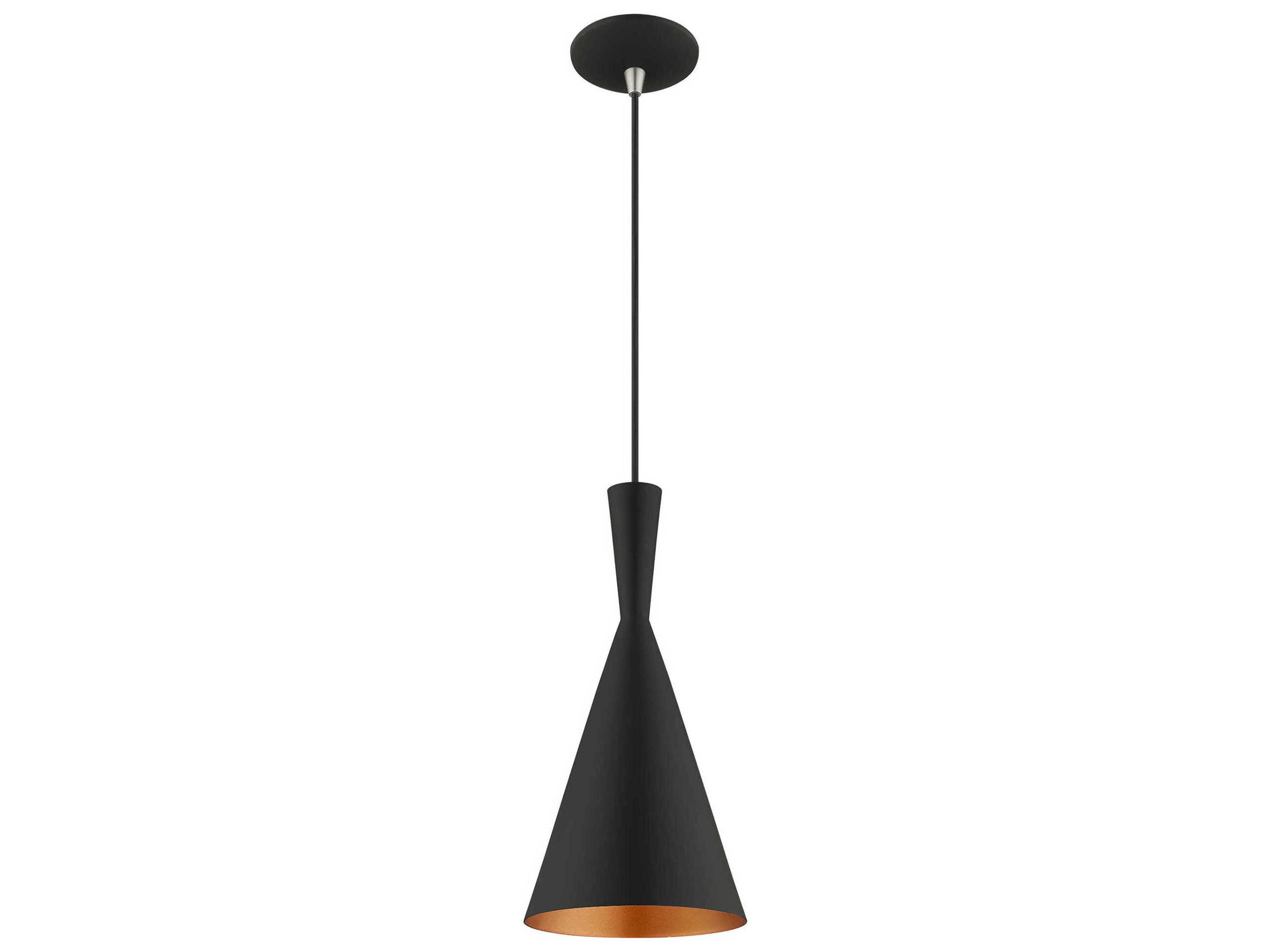 Livex Lighting 1-Light Black Gold Mini Pendant