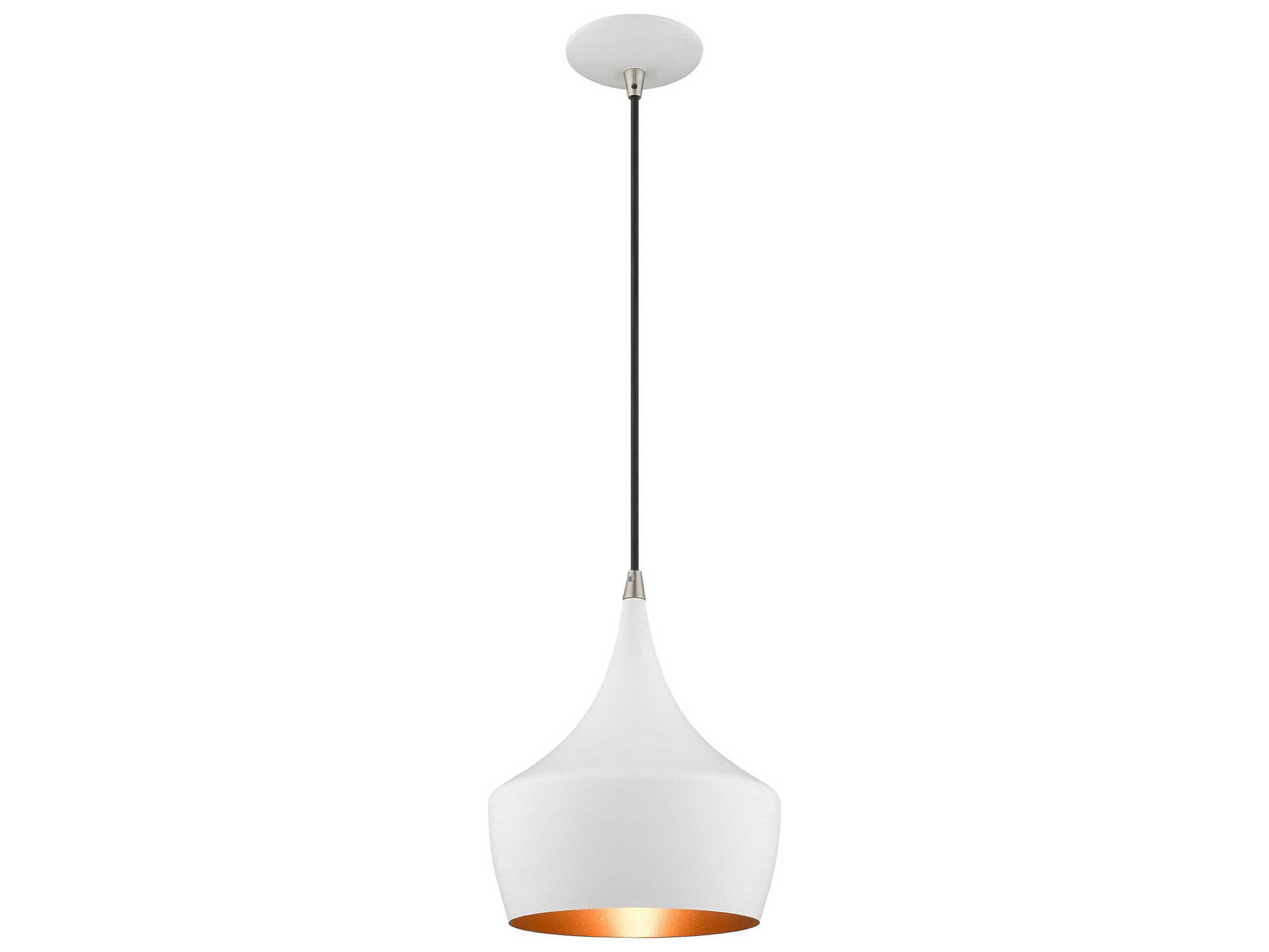 Livex Lighting 1-Light White Gold Mini Pendant