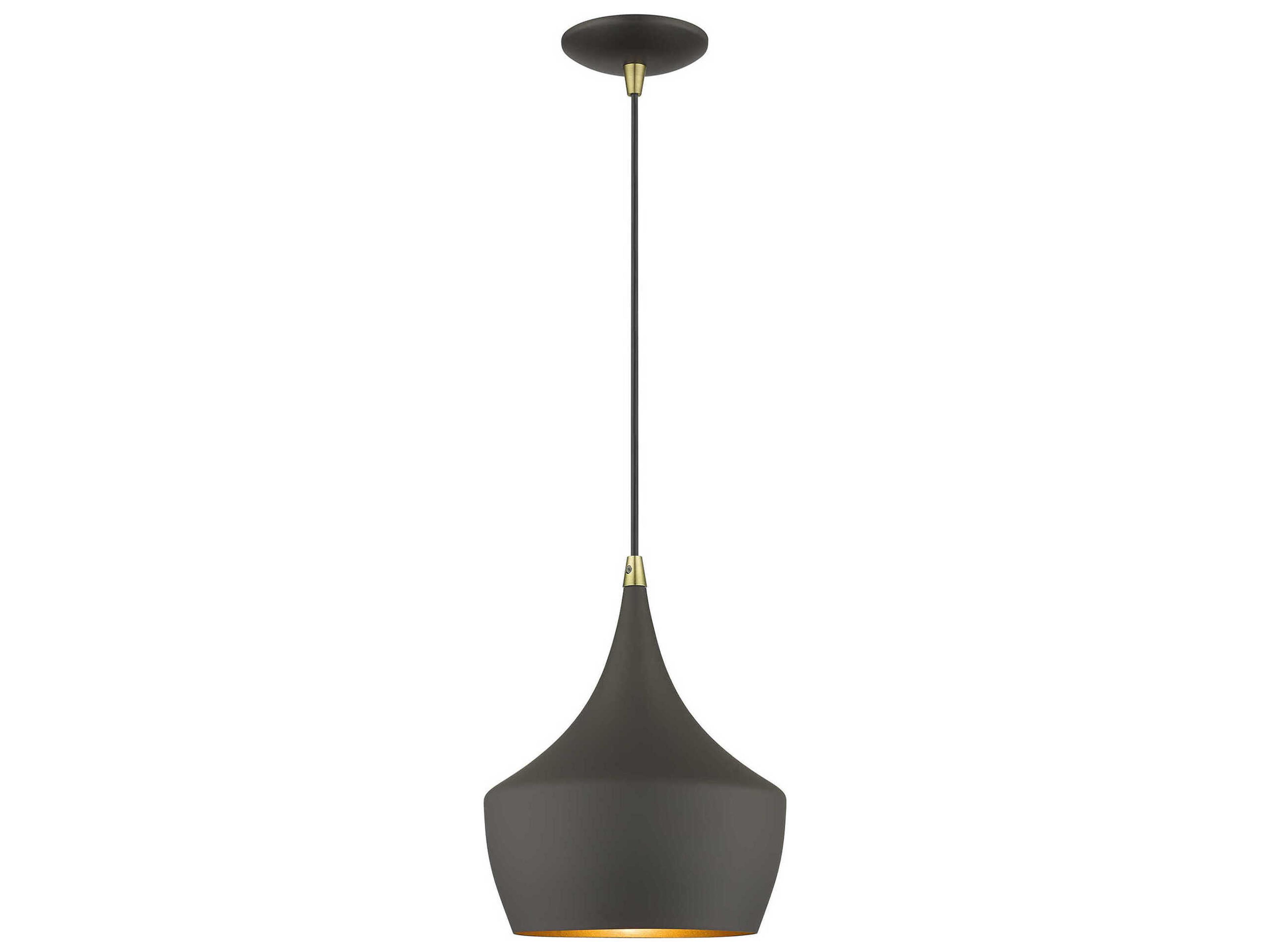 Waldorf 1-Light Bronze Antique Brass Mini Pendant
