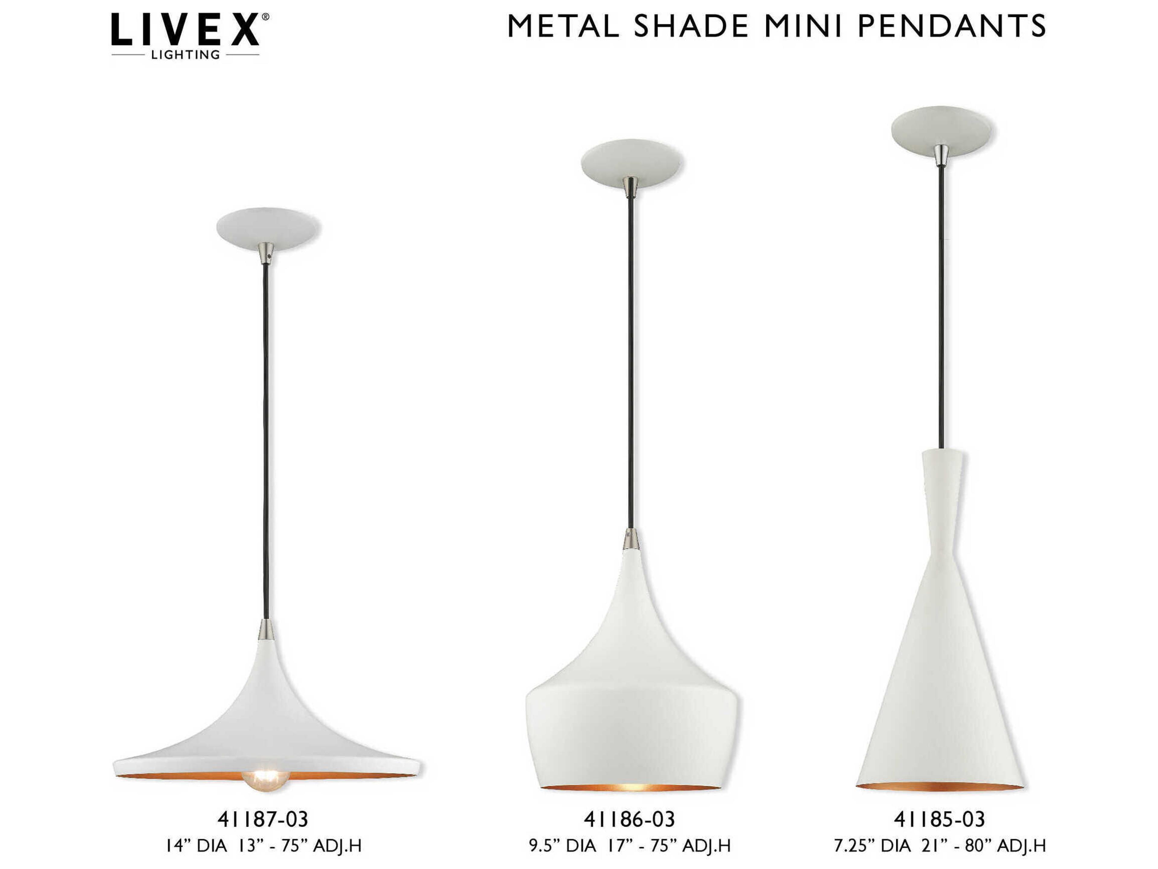 Livex Lighting 1-Light White Gold Pendant