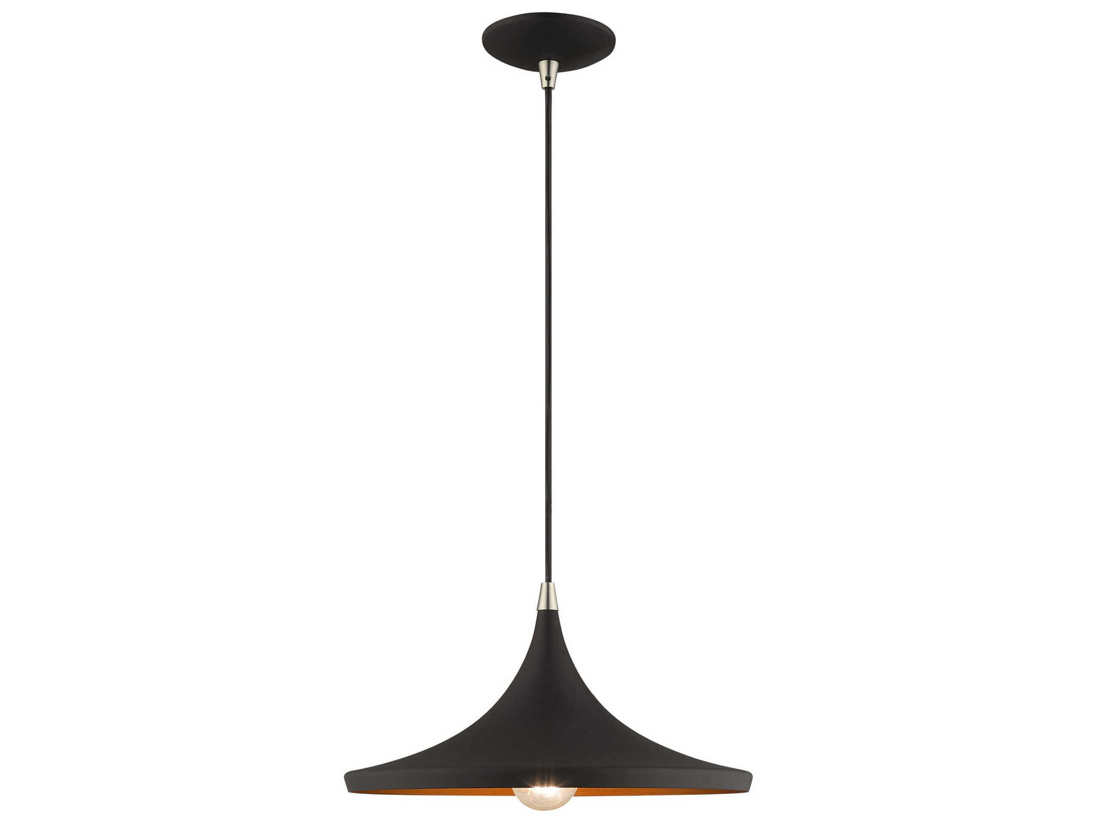 1-Light Black Gold Pendant