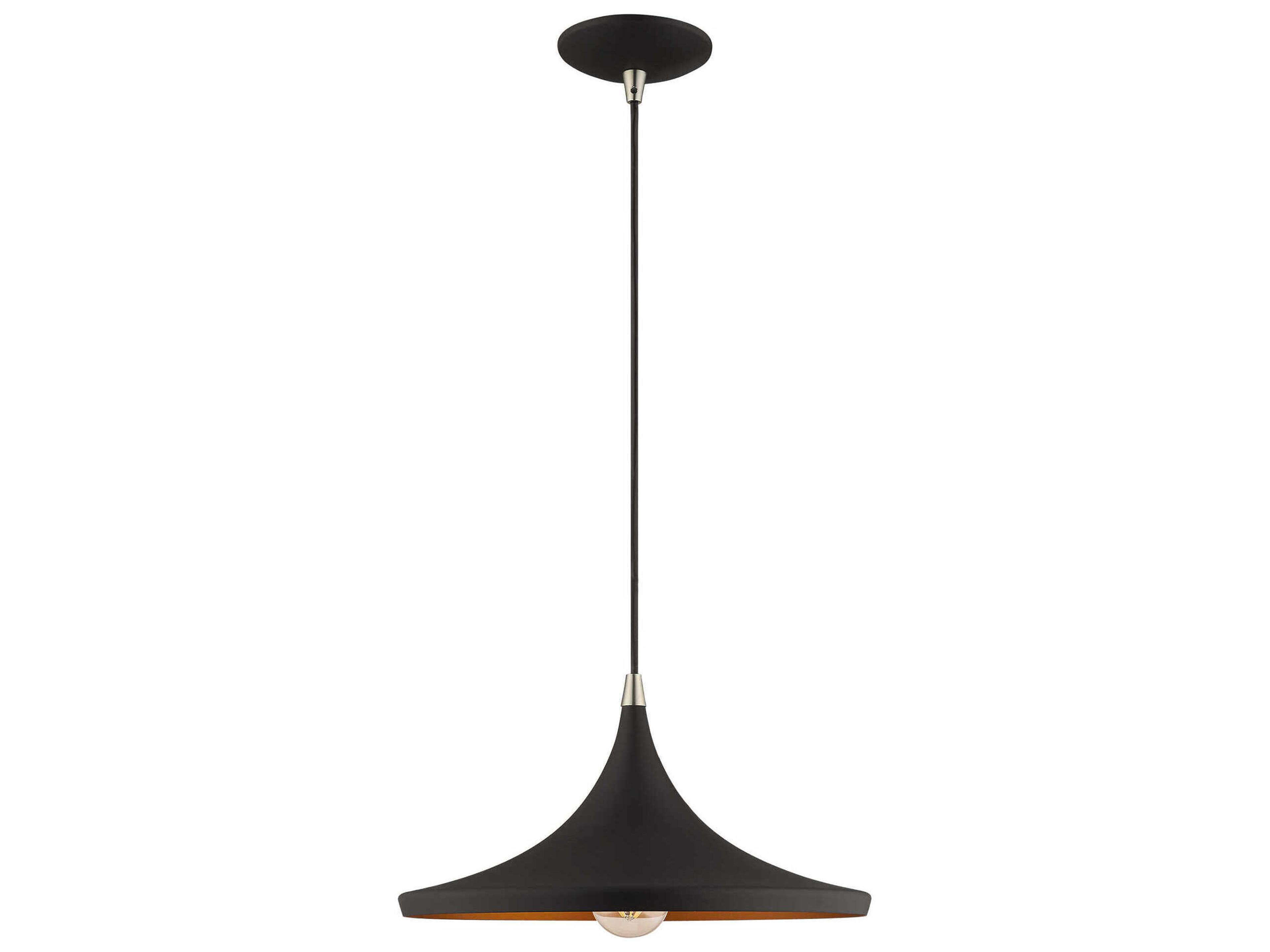 Livex Lighting 1-Light Black Gold Pendant