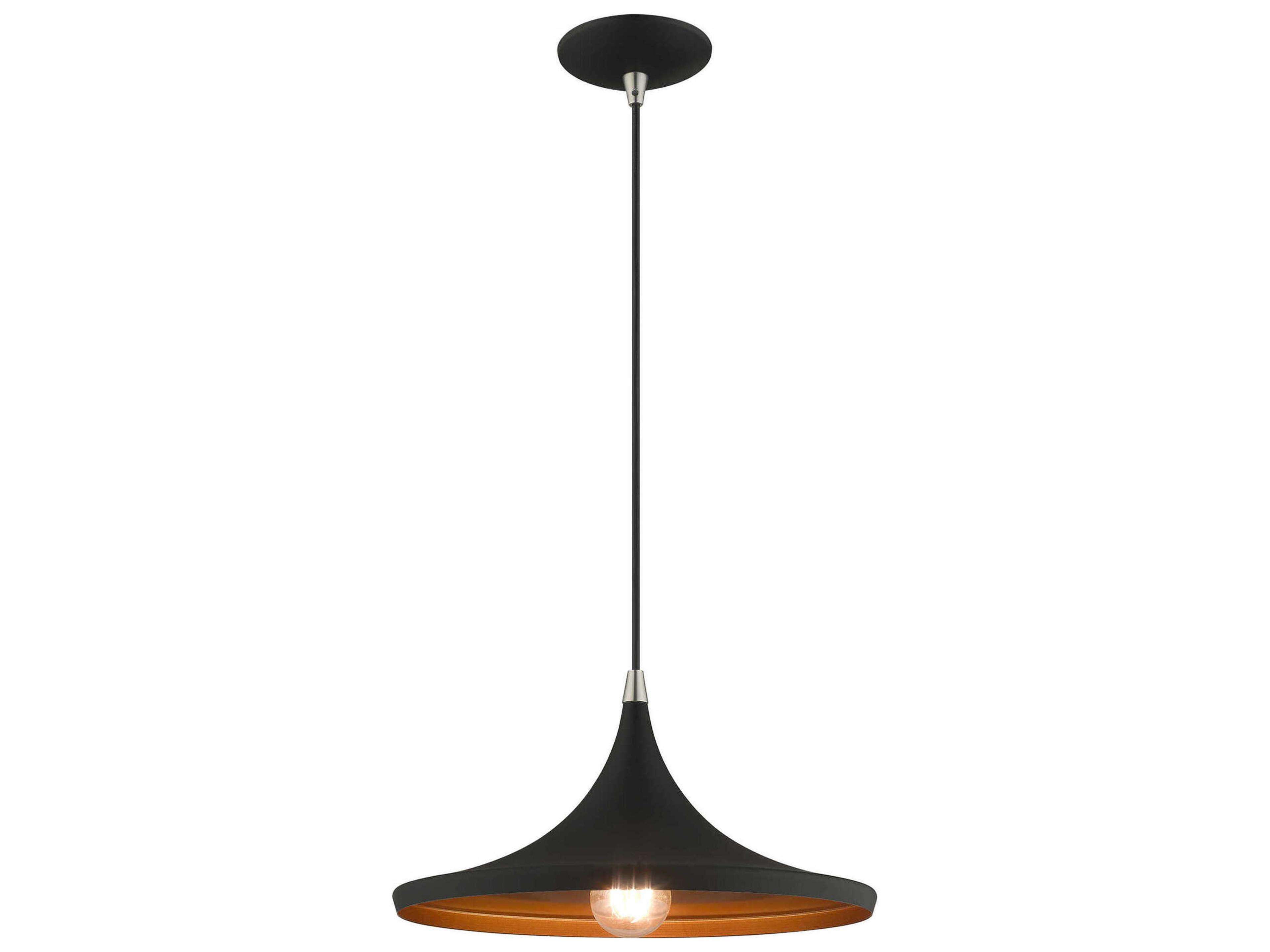 Livex Lighting 1-Light Black Gold Pendant