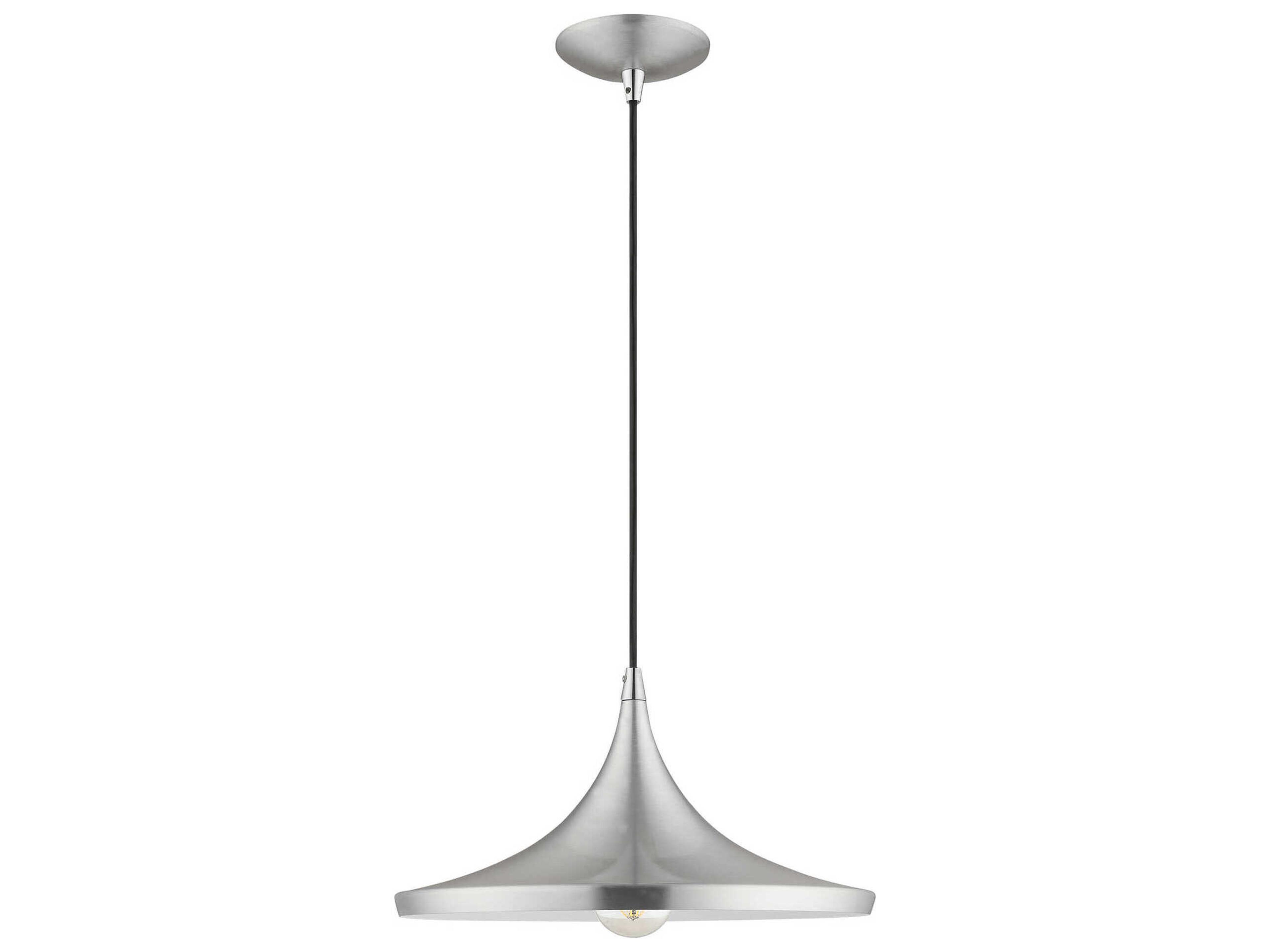 Livex Lighting 1-Light Brushed Aluminum Silver Pendant