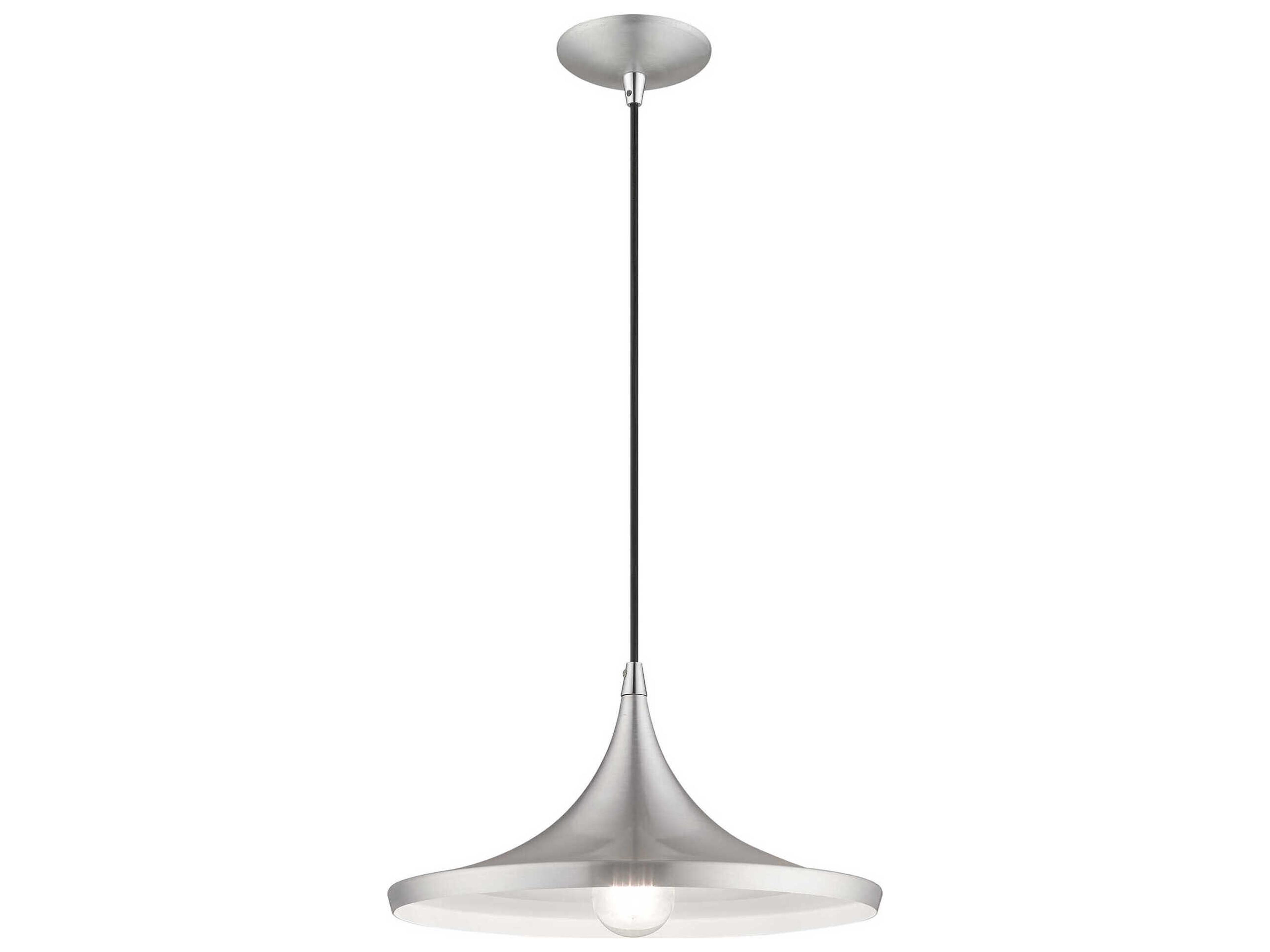 Livex Lighting 1-Light Brushed Aluminum Silver Pendant