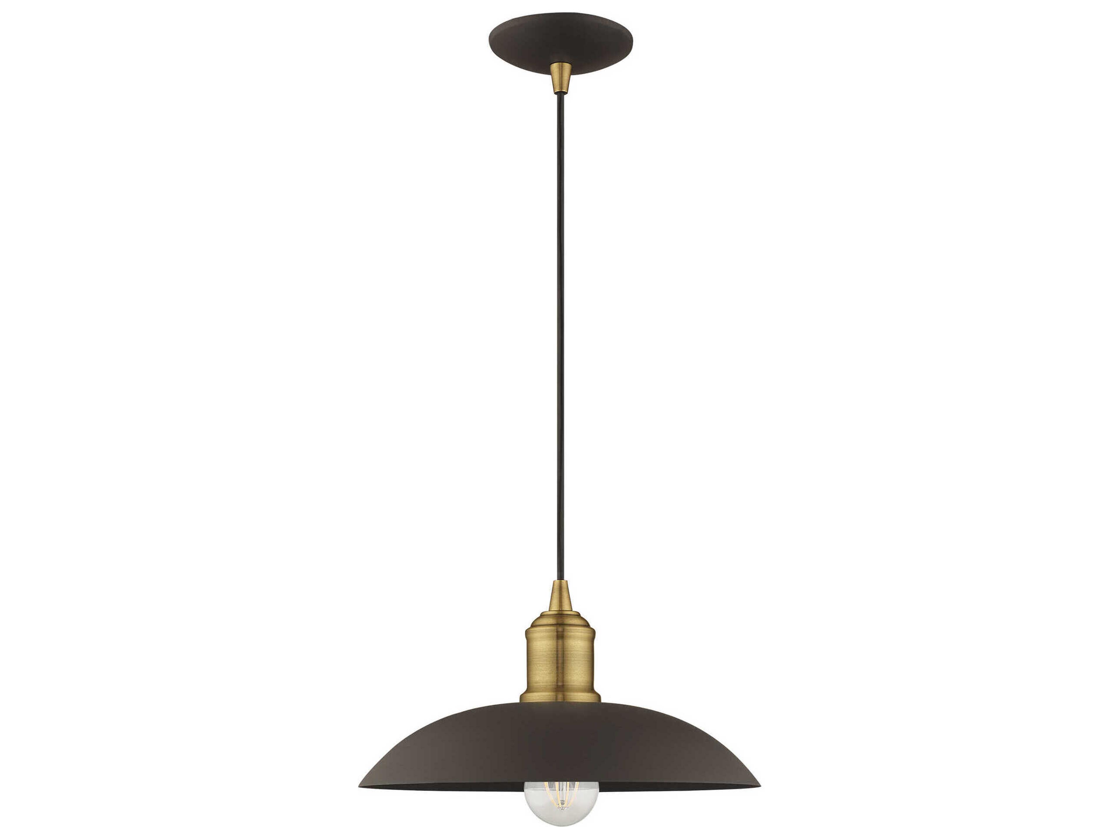 Livex Lighting 1-Light Bronze Dome Pendant