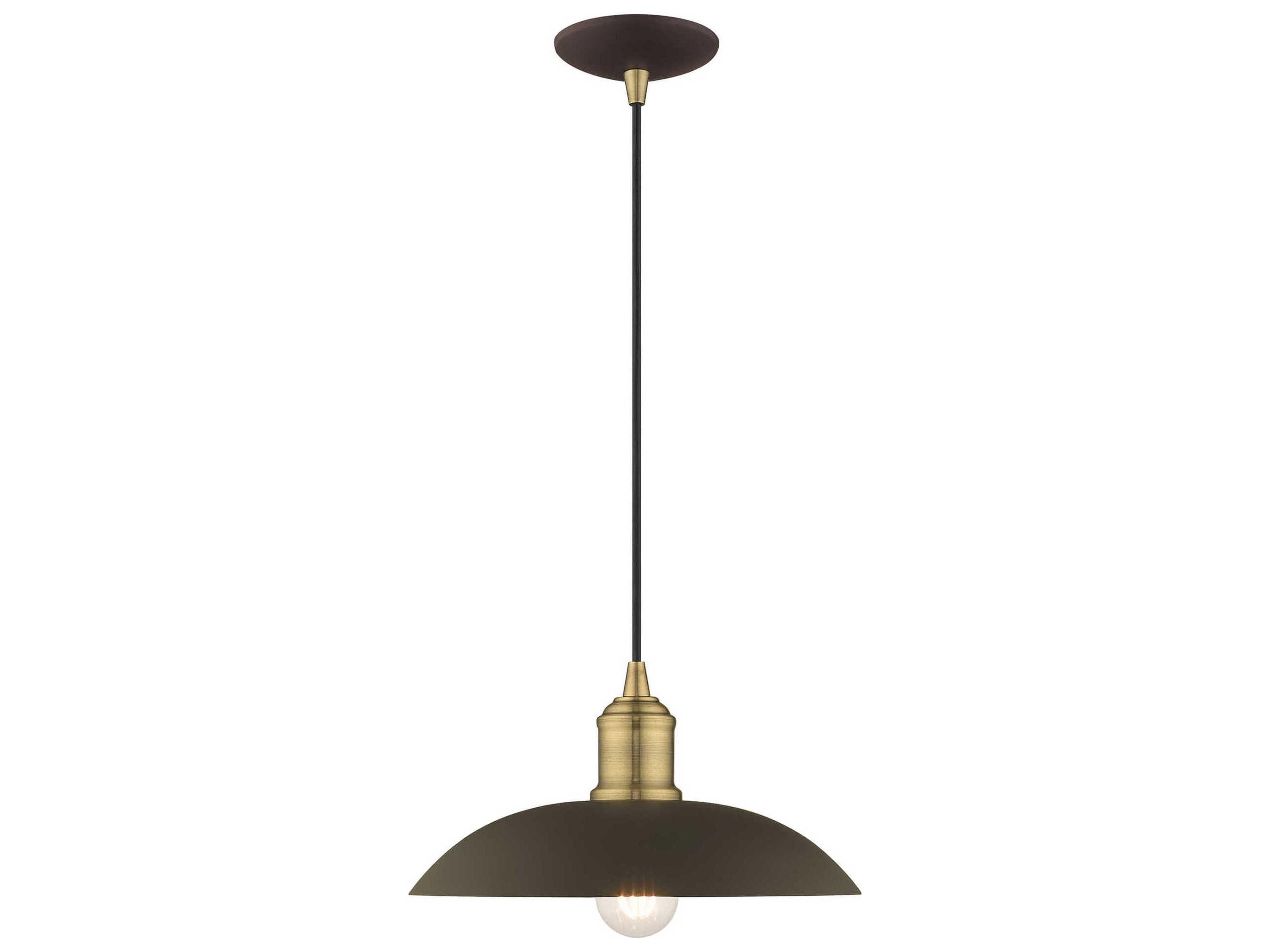 Livex Lighting 1-Light Bronze Dome Pendant