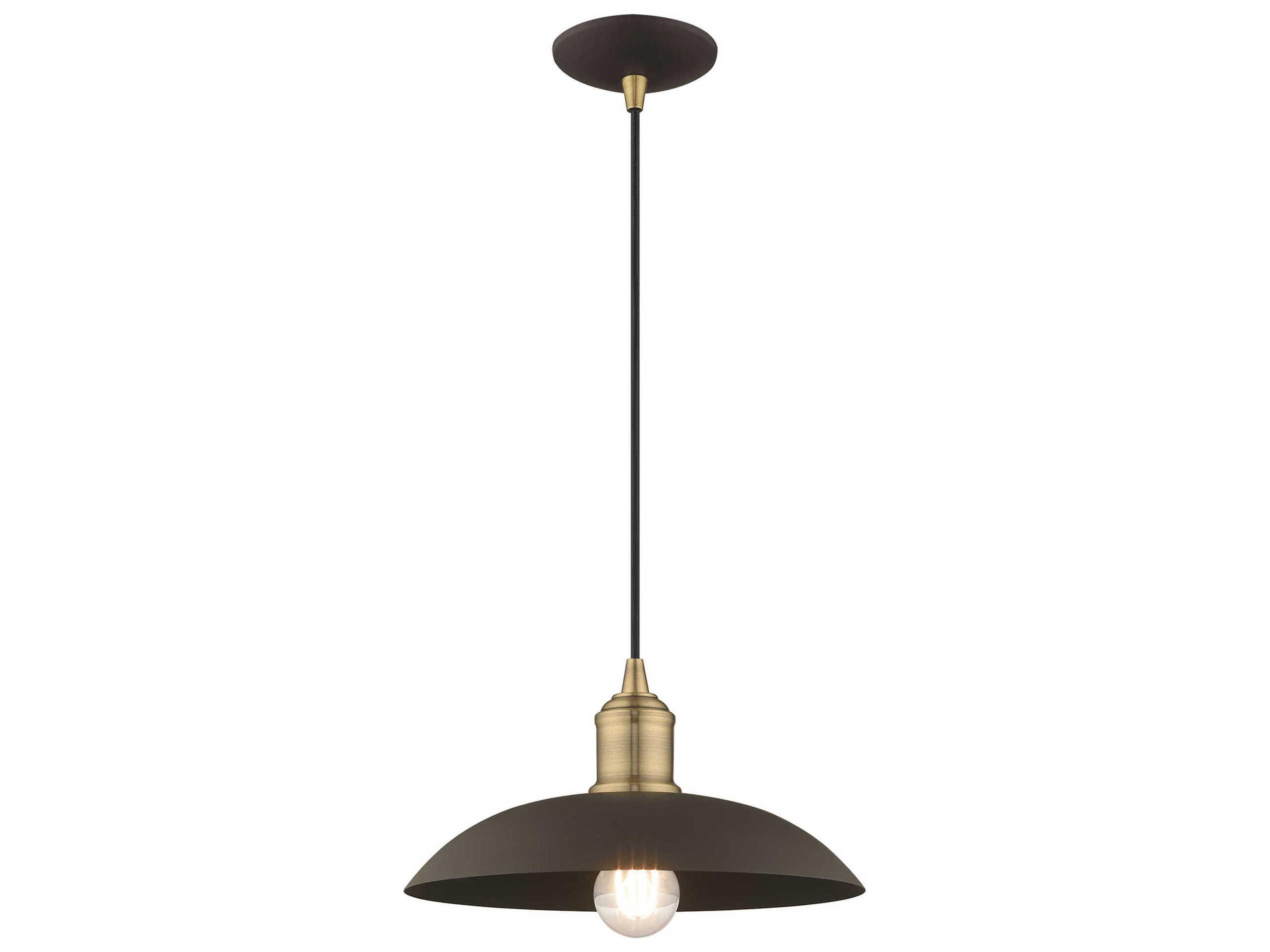 Livex Lighting 1-Light Bronze Dome Pendant