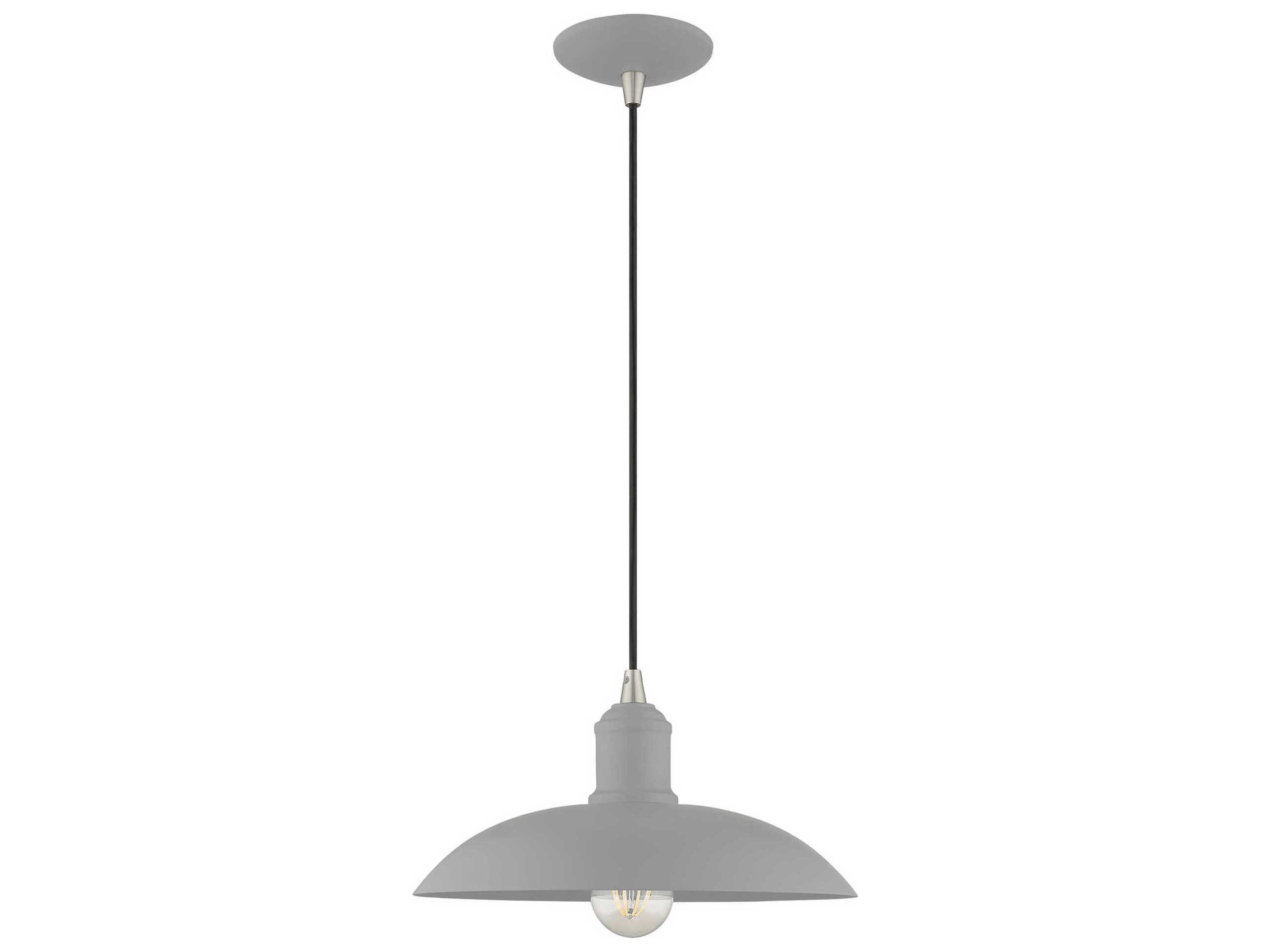Livex Lighting 1-Light Nordic Gray Dome Pendant