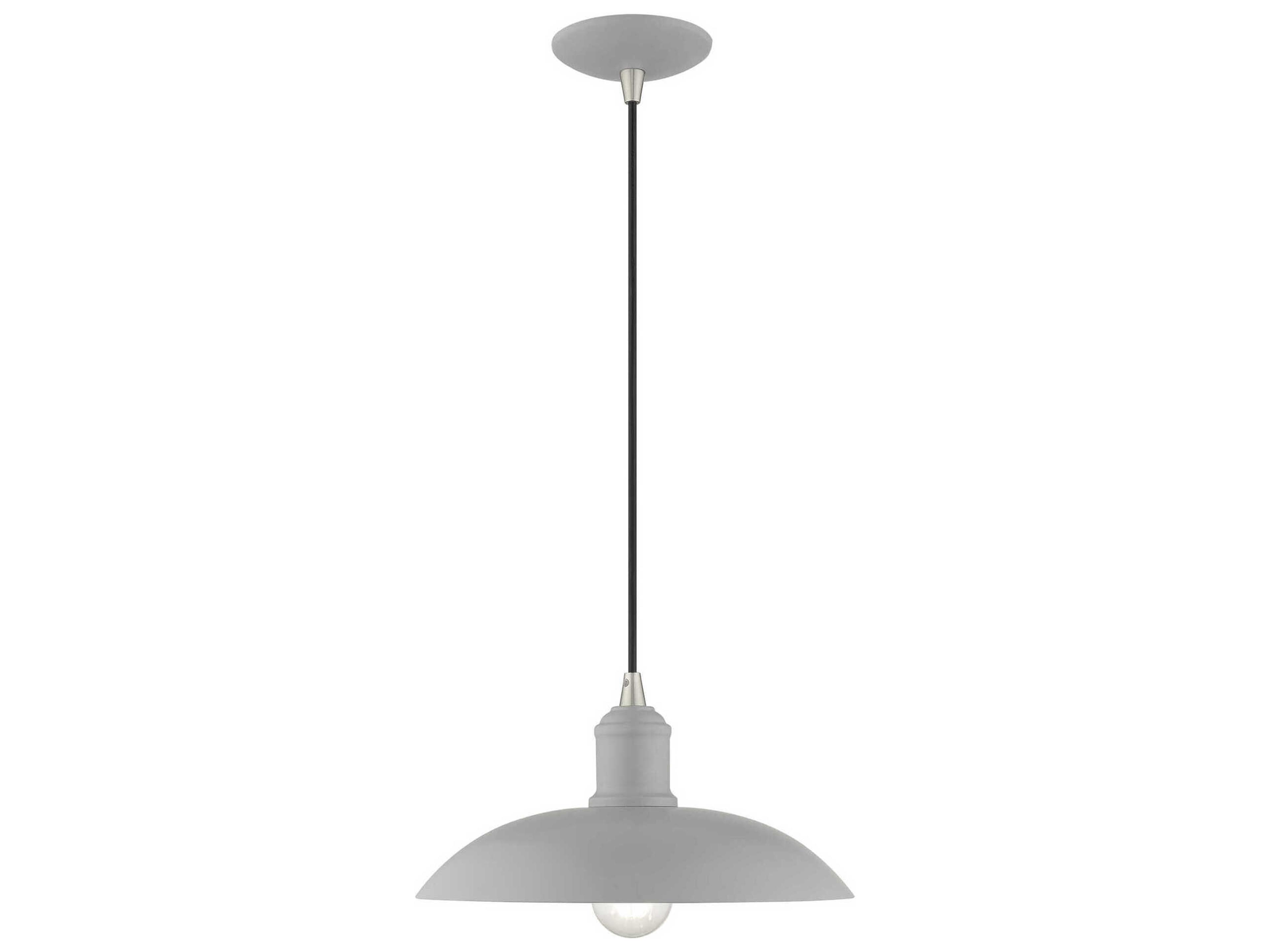 Livex Lighting 1-Light Nordic Gray Dome Pendant
