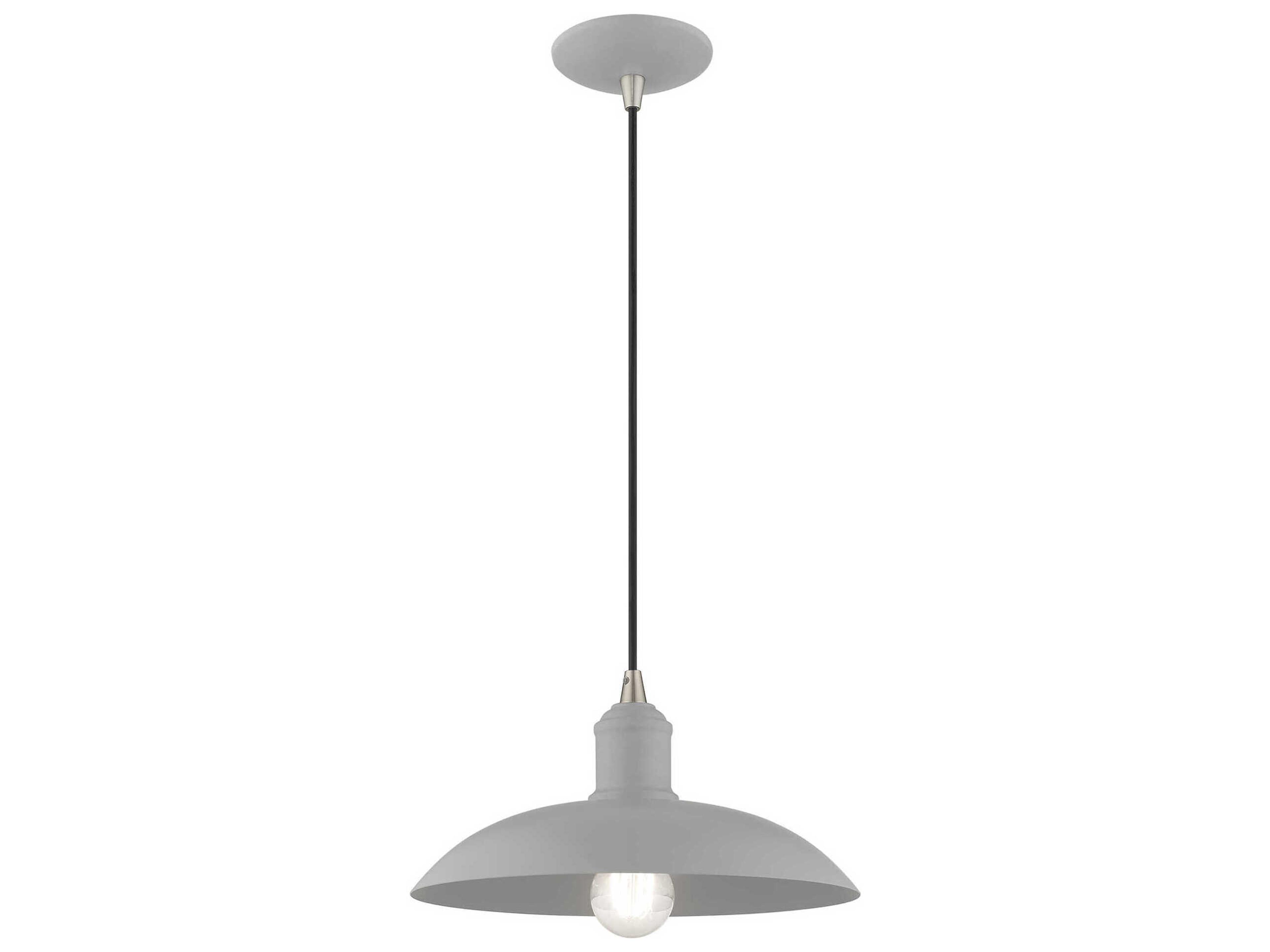 Livex Lighting 1-Light Nordic Gray Dome Pendant