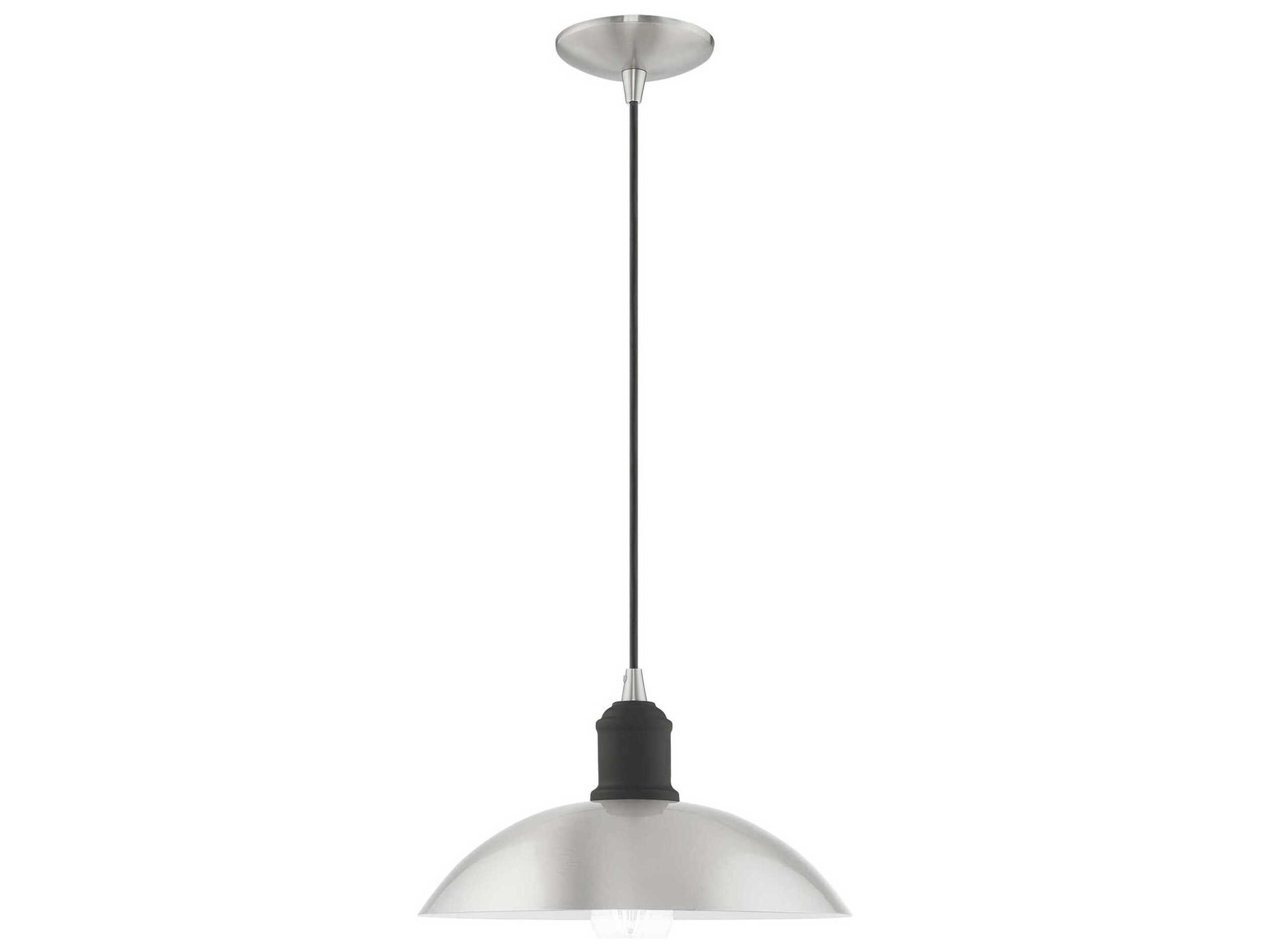 Livex Lighting 1-Light Brushed Nickel Dome Pendant