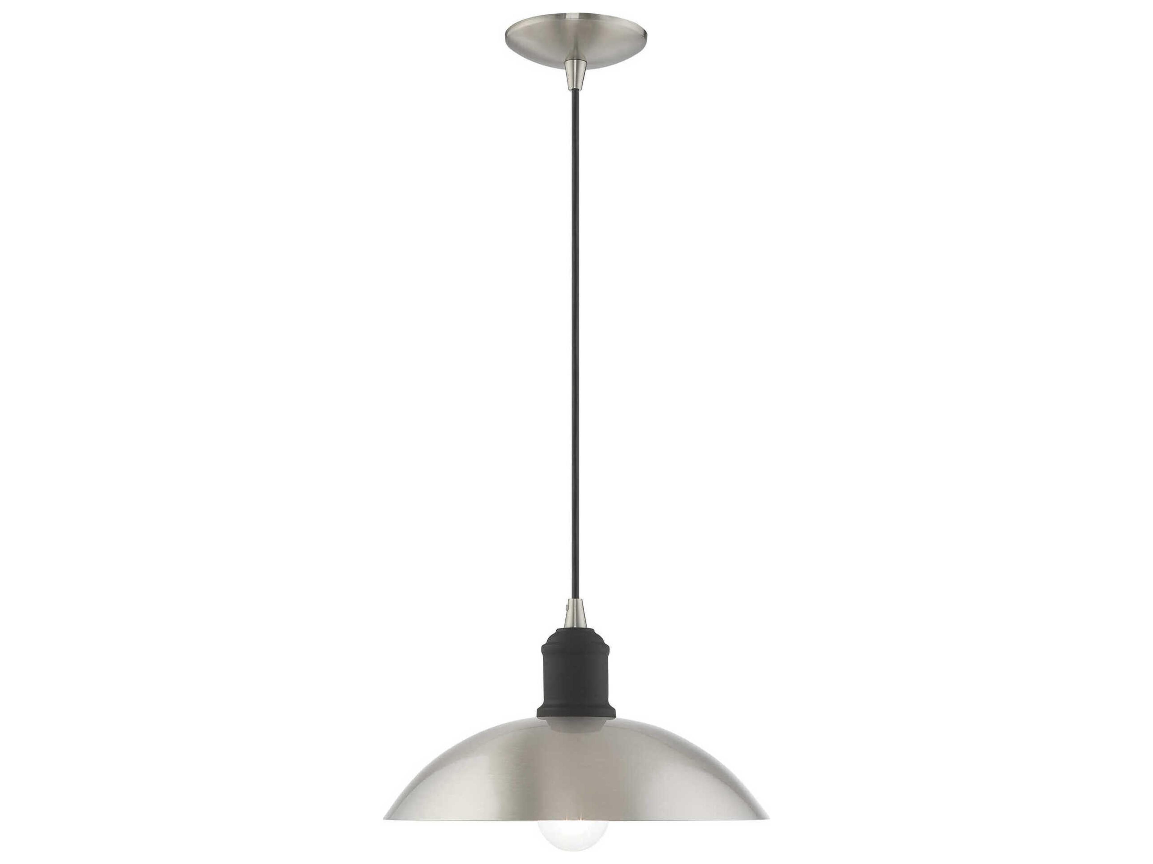 Livex Lighting 1-Light Brushed Nickel Dome Pendant