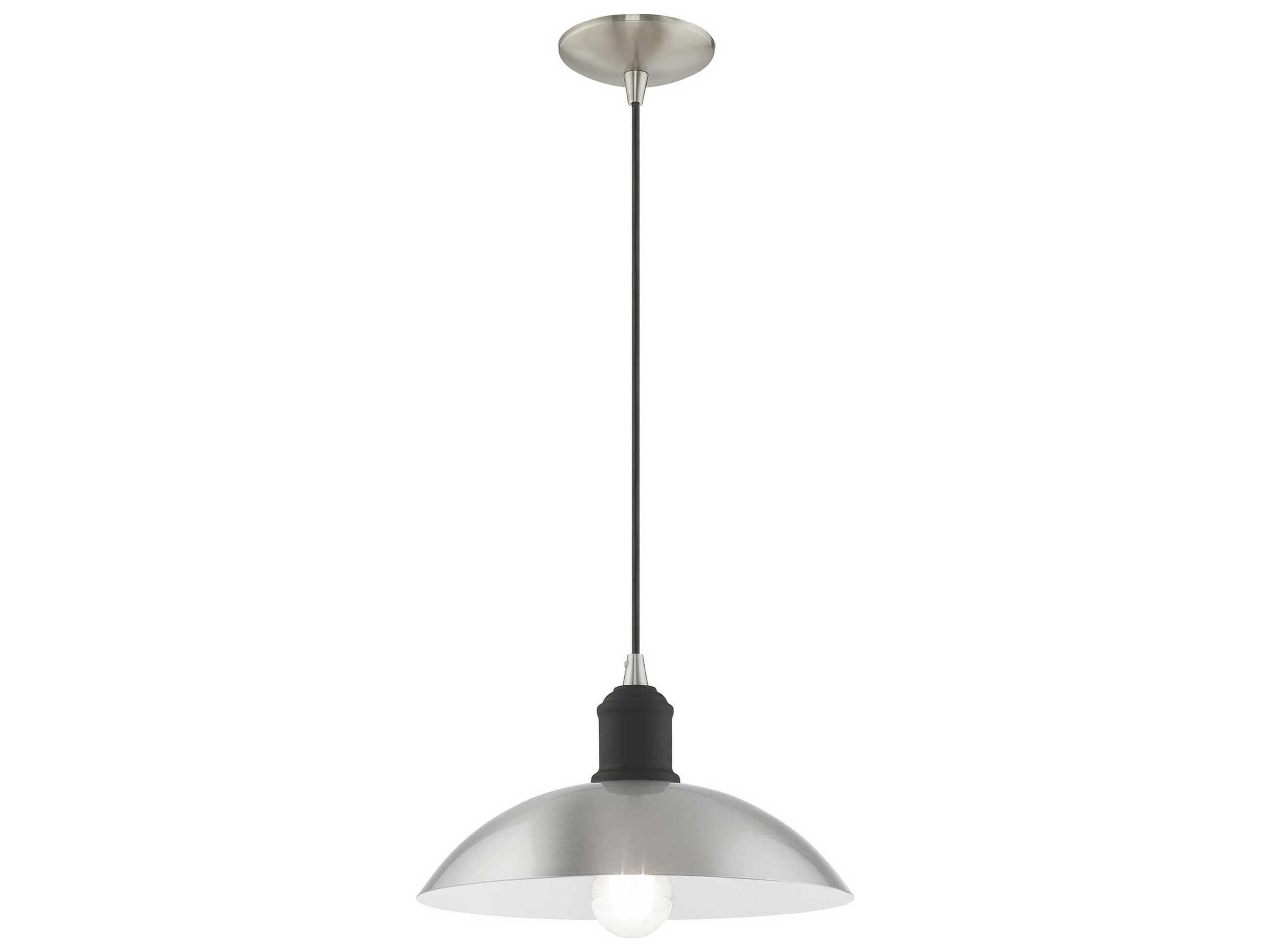 Livex Lighting 1-Light Brushed Nickel Dome Pendant
