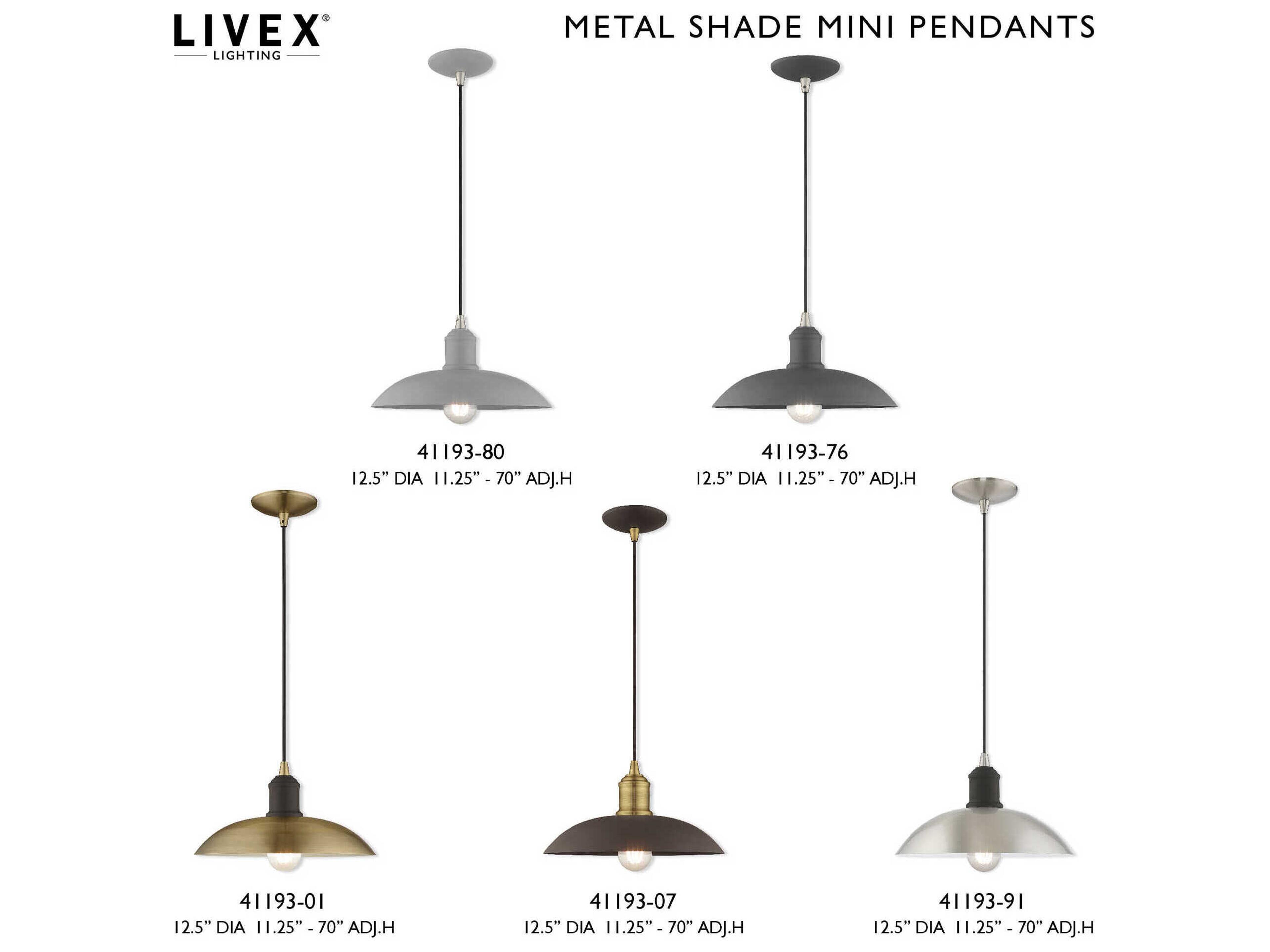 Livex Lighting 1-Light Brushed Nickel Dome Pendant