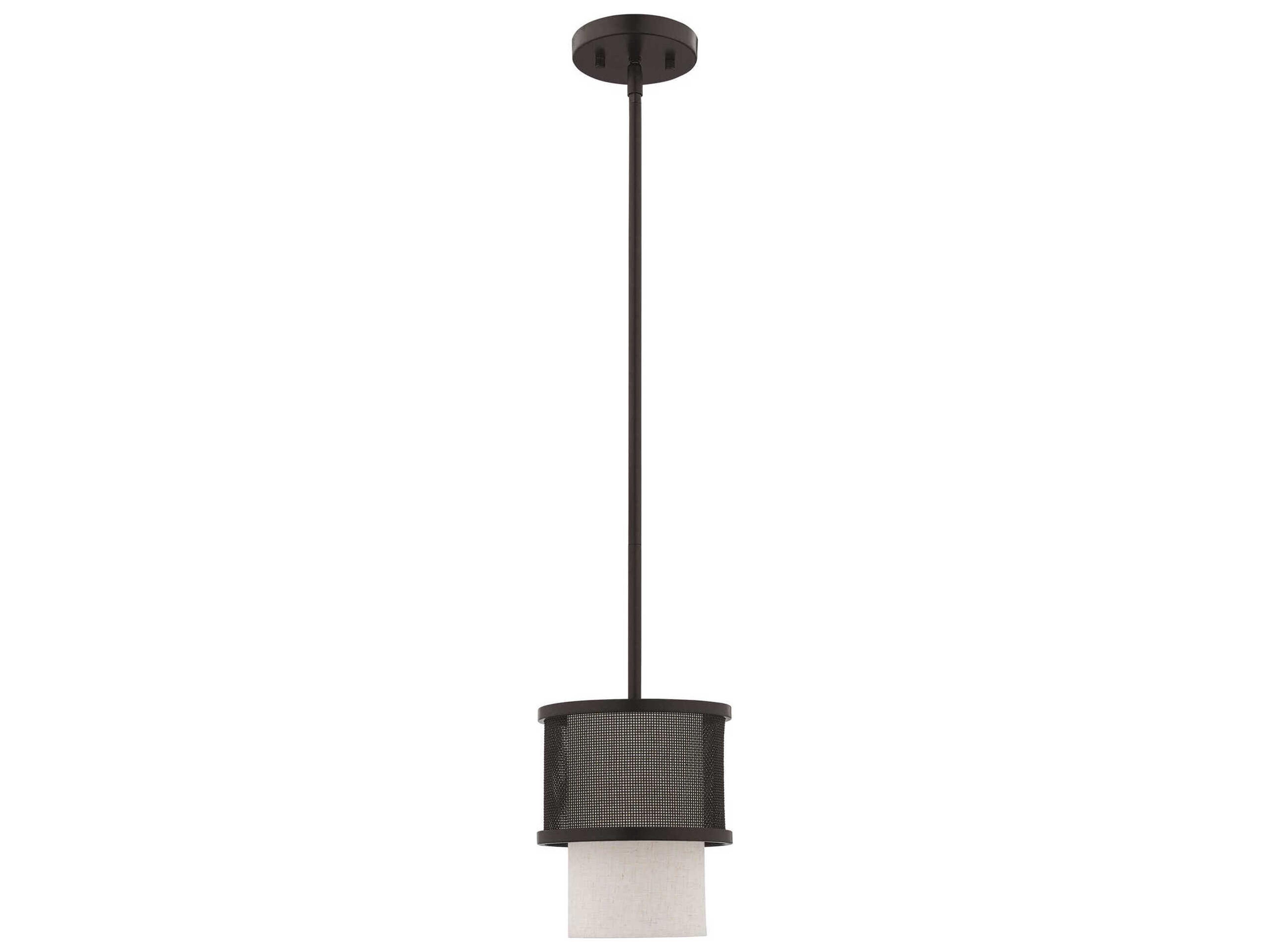 Livex Lighting Braddock 1-Light Bronze Cylinder Mini Pendant