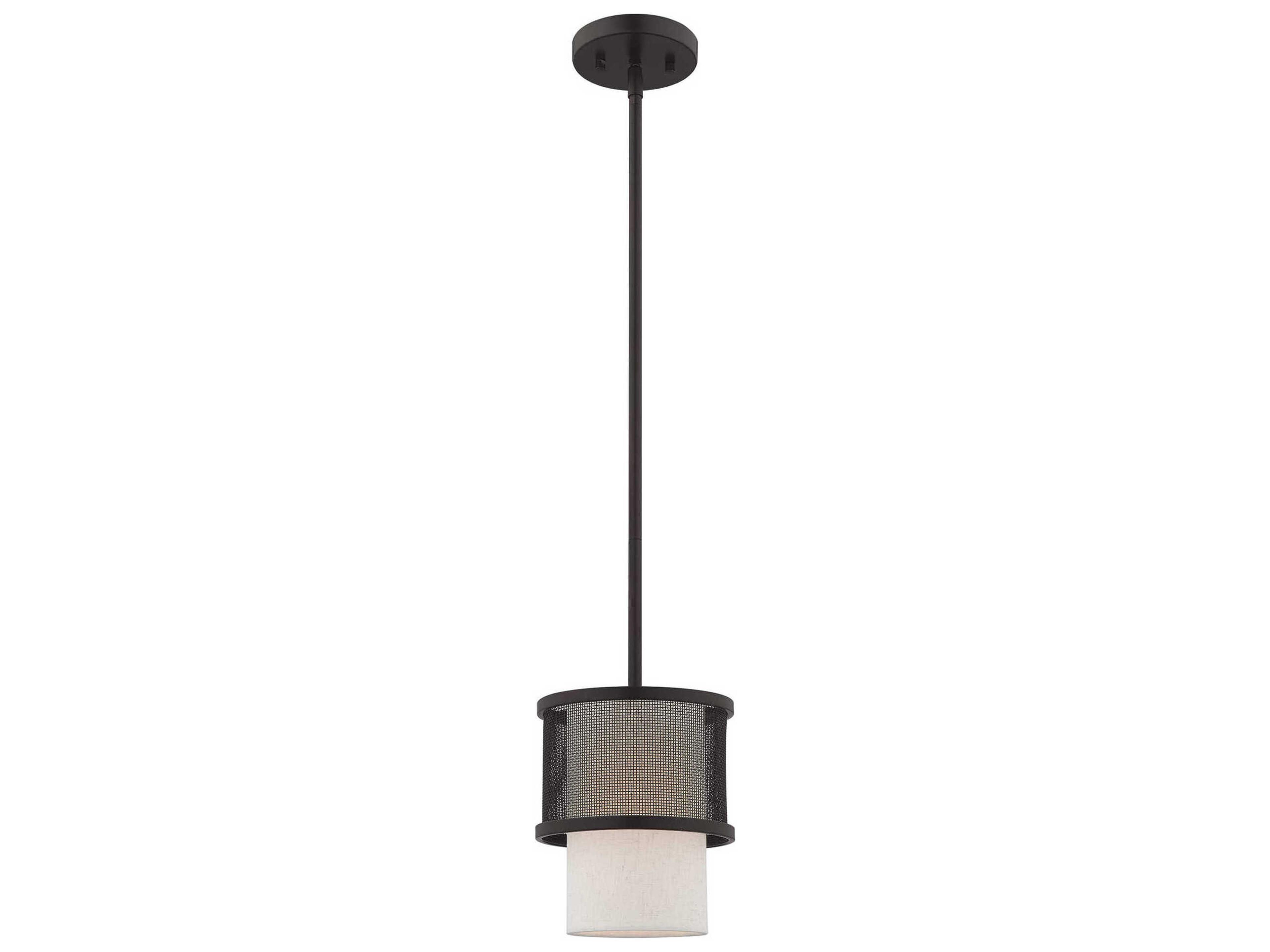Livex Lighting Braddock 1-Light Bronze Cylinder Mini Pendant