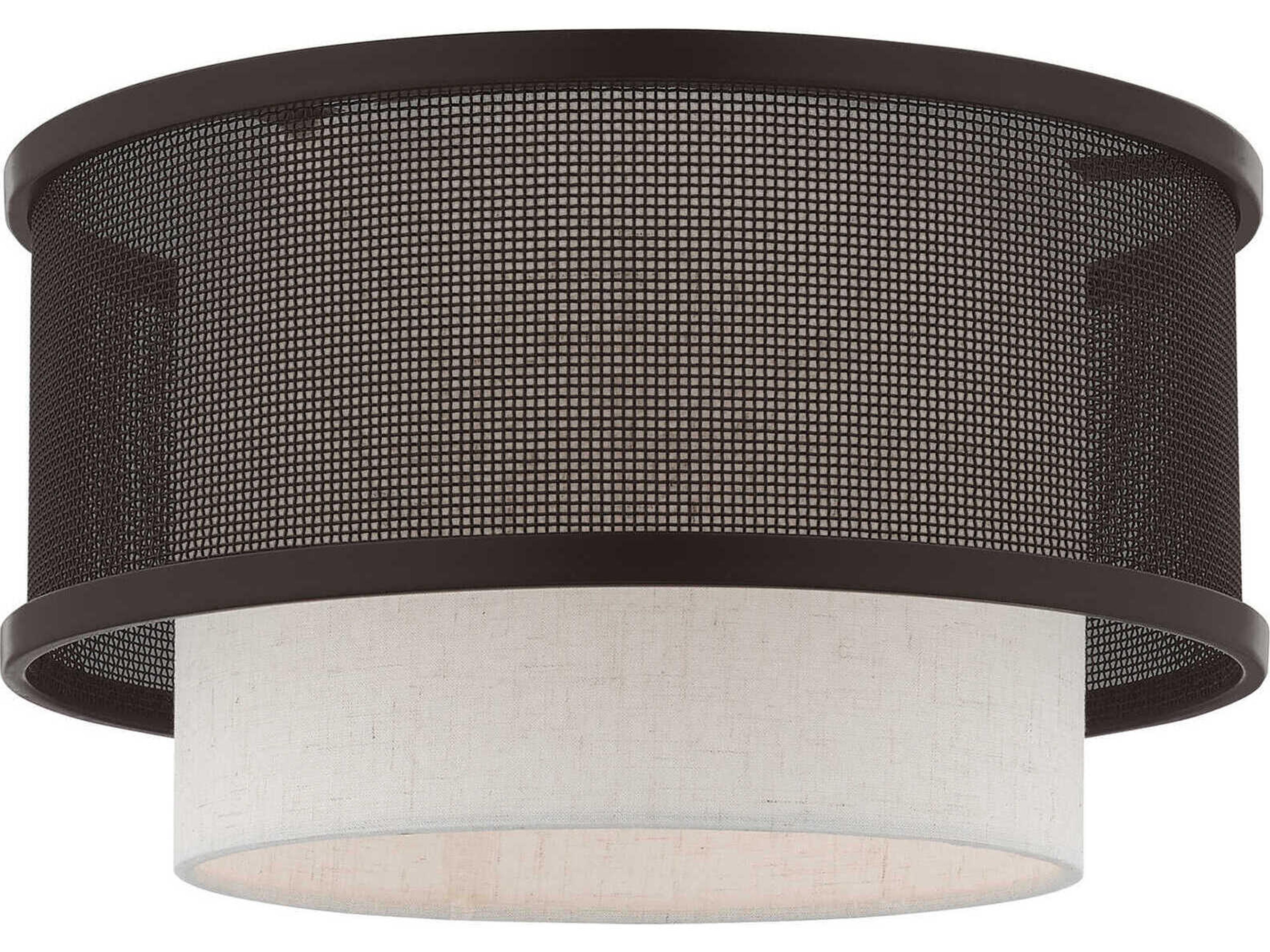 Braddock 1-Light Bronze Drum Flush Mount