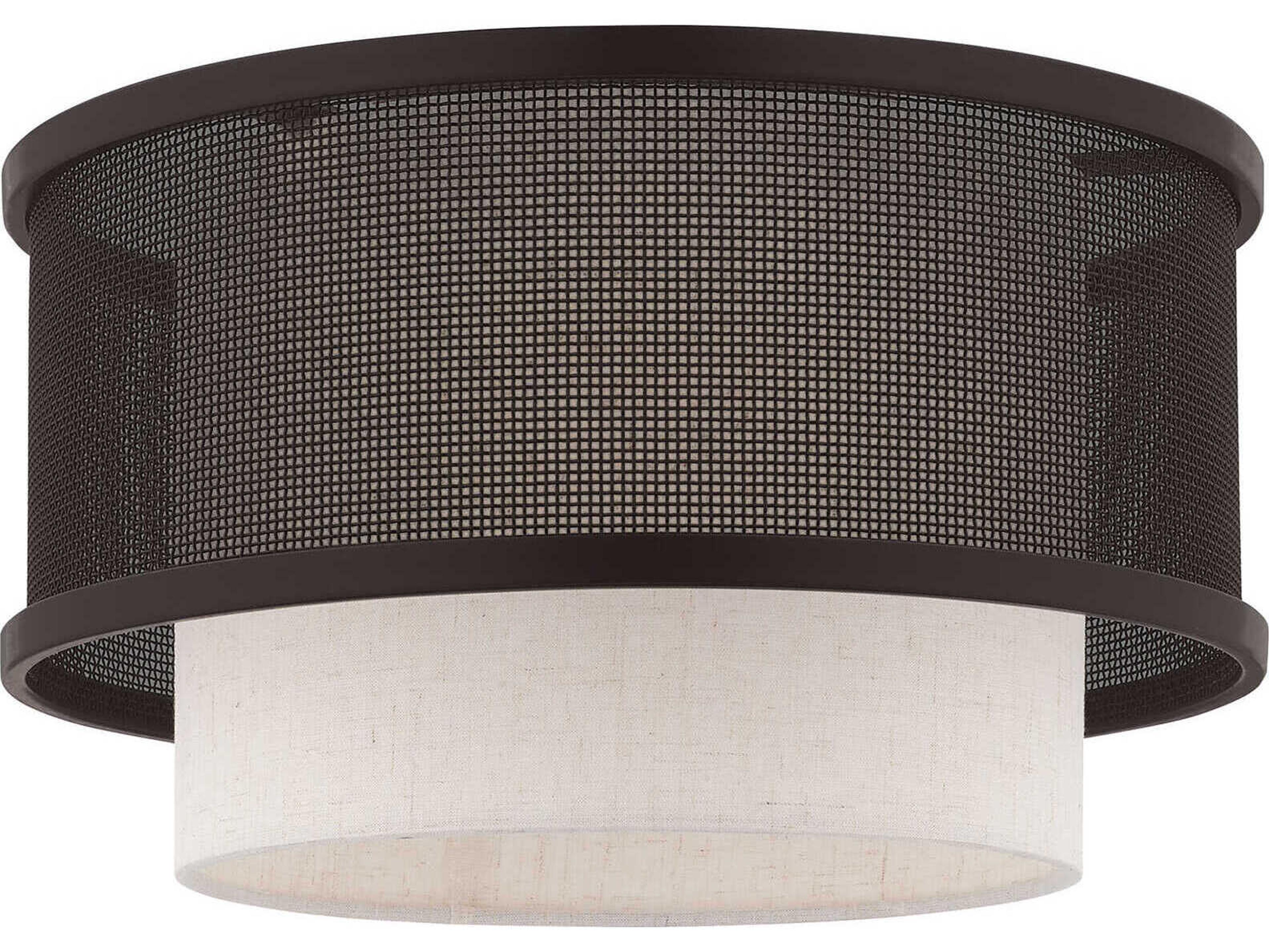 Livex Lighting Braddock 1-Light Bronze Drum Flush Mount