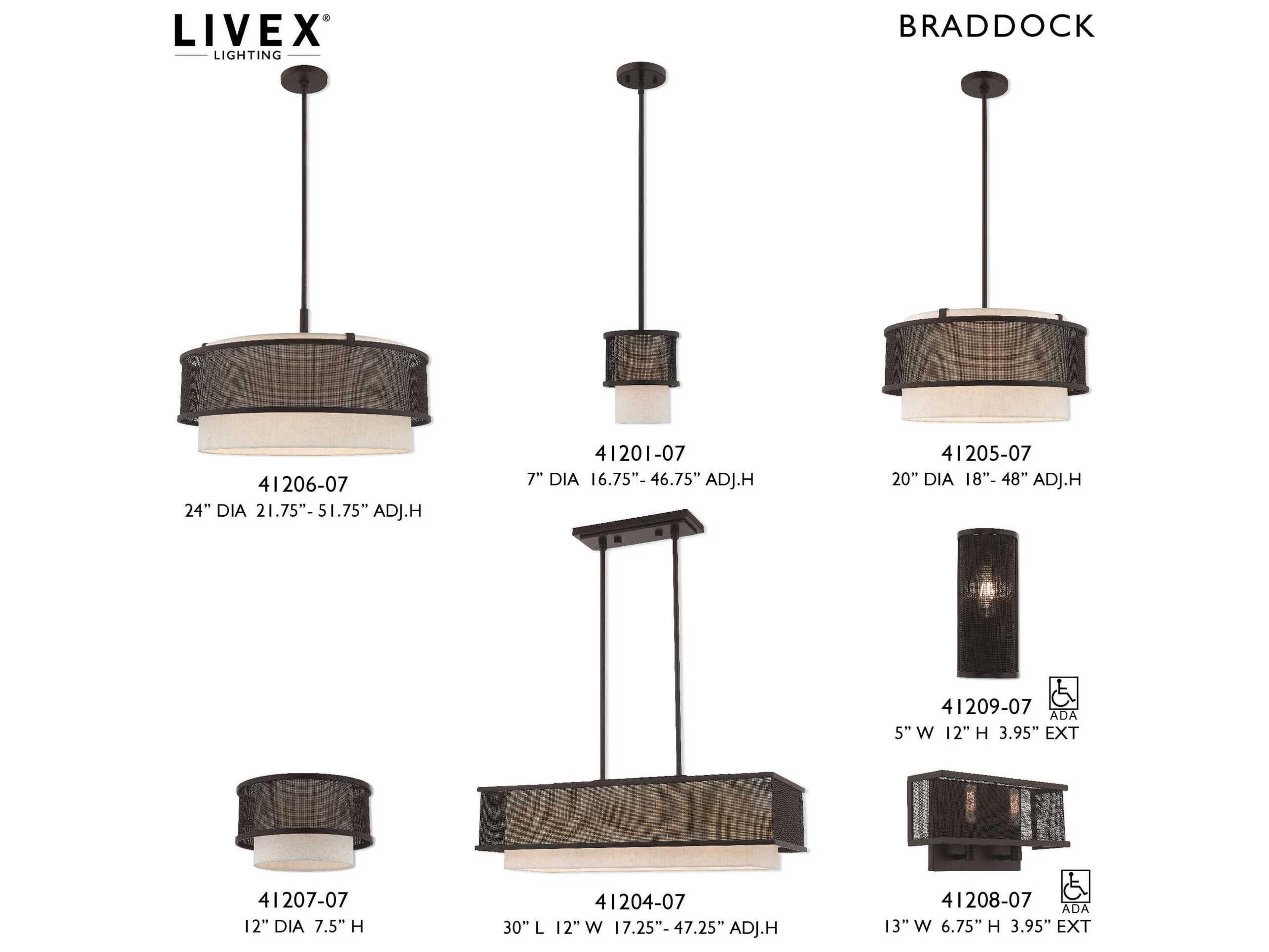 Livex Lighting Braddock 1-Light Bronze Drum Flush Mount