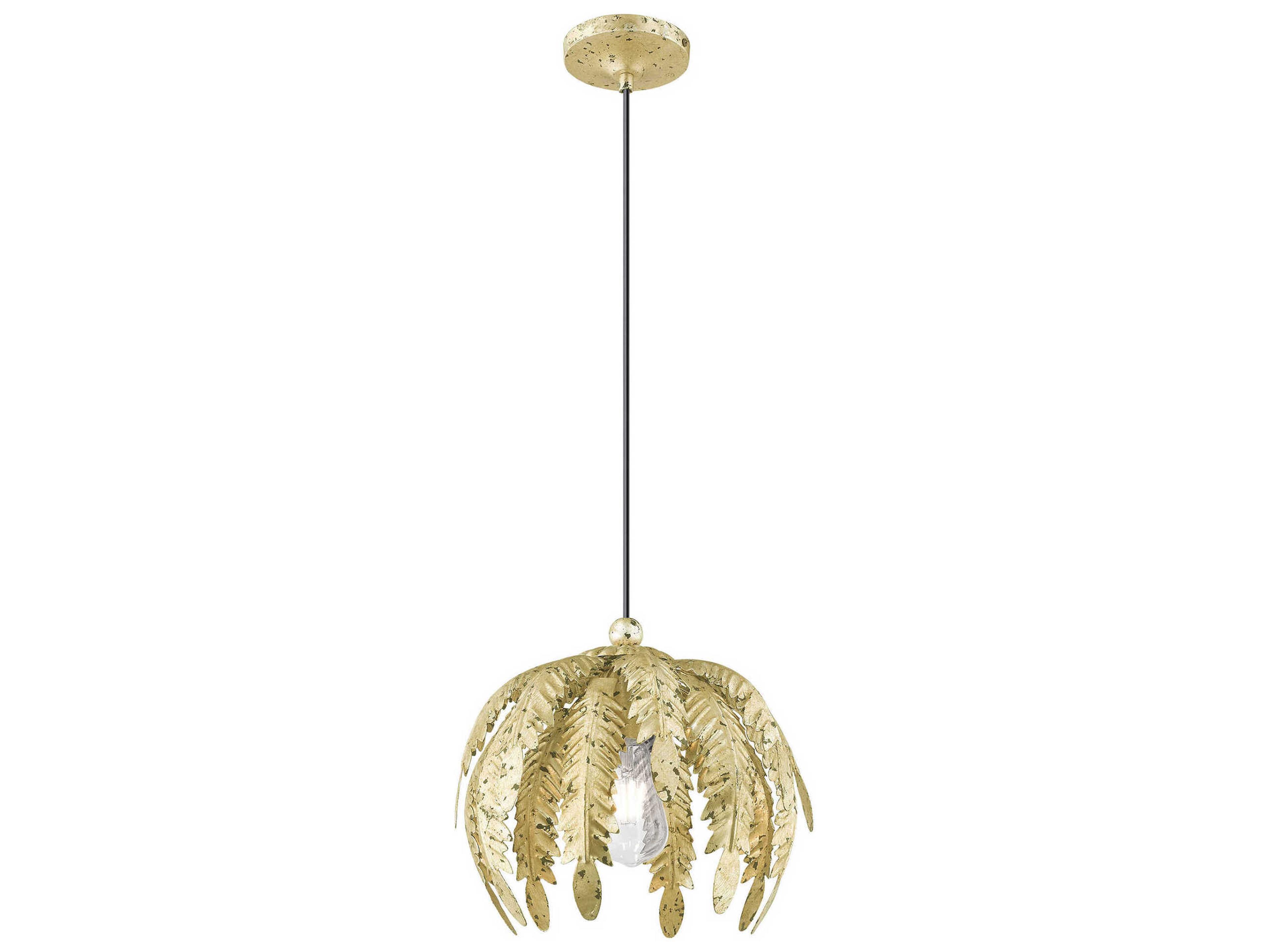 Livex Lighting Acanthus 1-Light Winter Gold Pendant