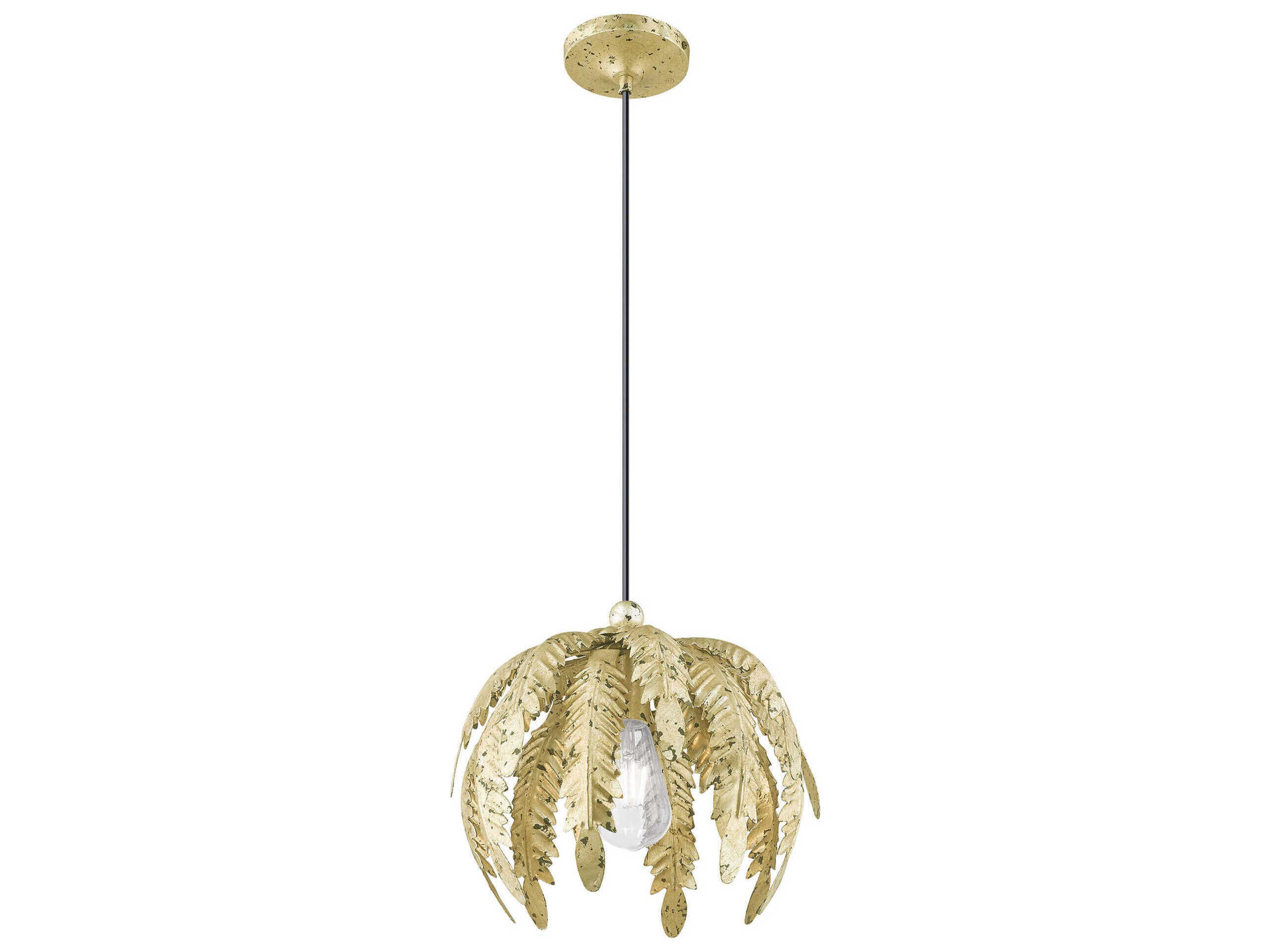 Livex Lighting Acanthus 1-Light Winter Gold Pendant