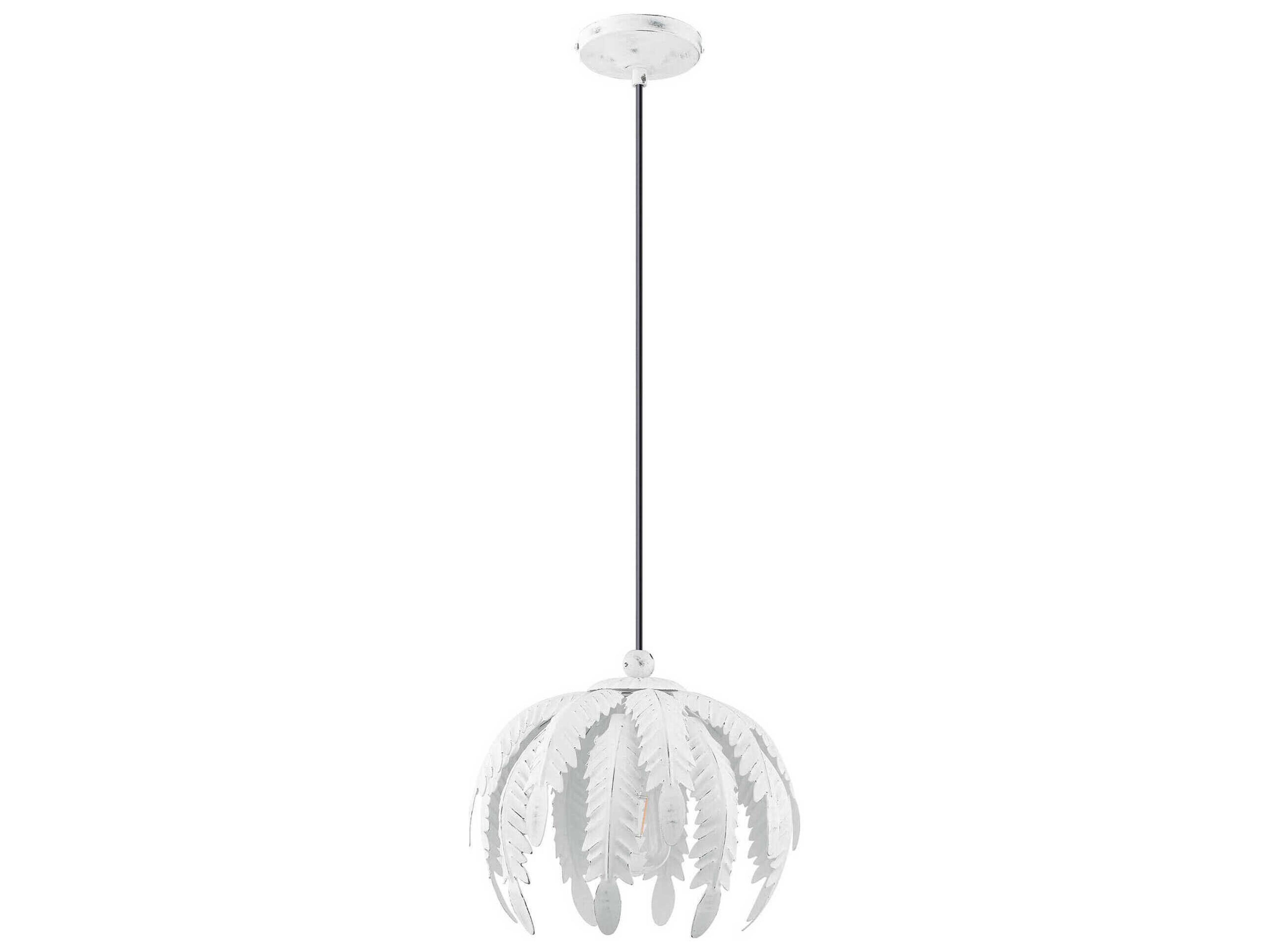 Livex Lighting Acanthus 1-Light Antique White Pendant