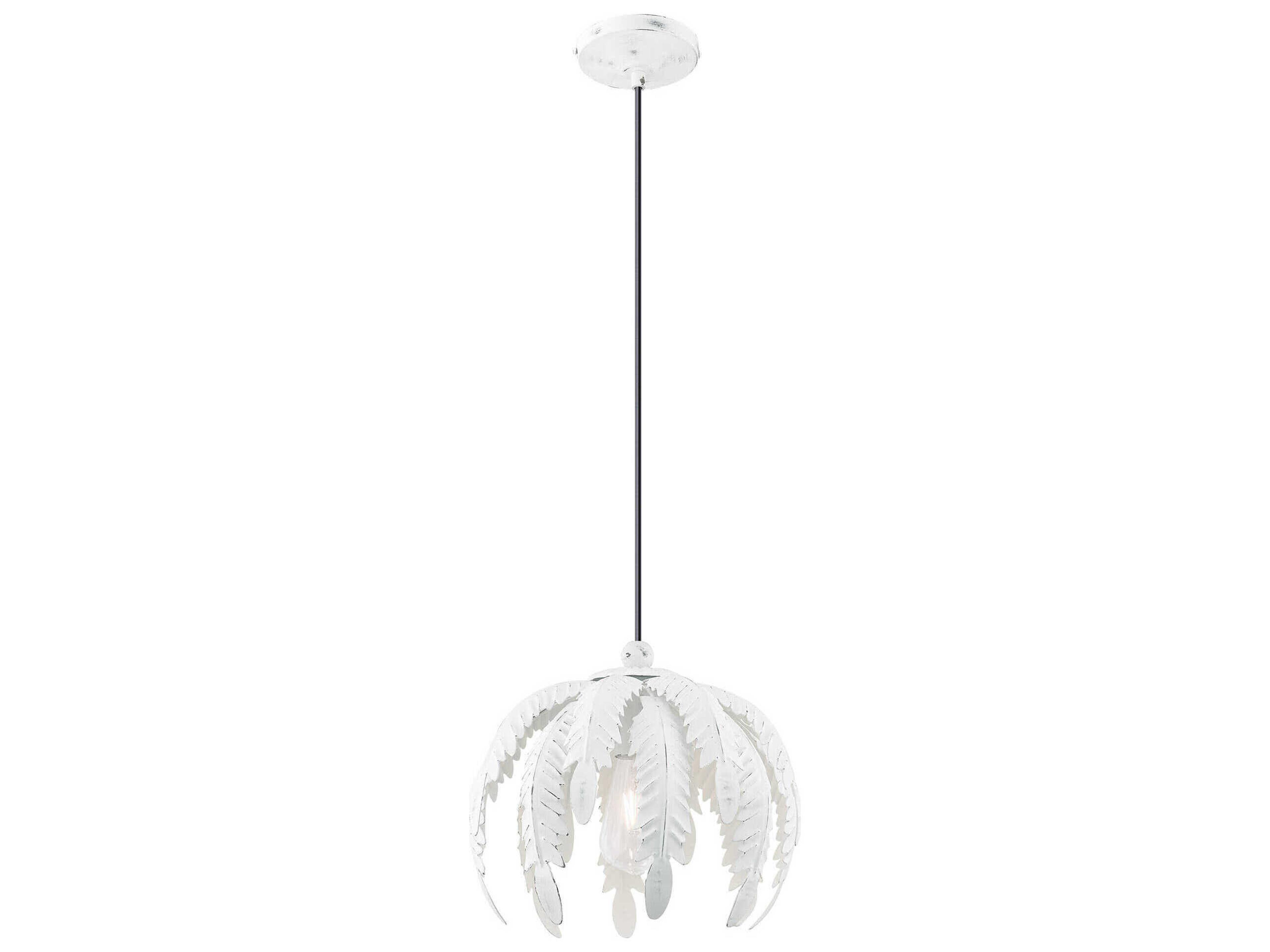 Livex Lighting Acanthus 1-Light Antique White Pendant