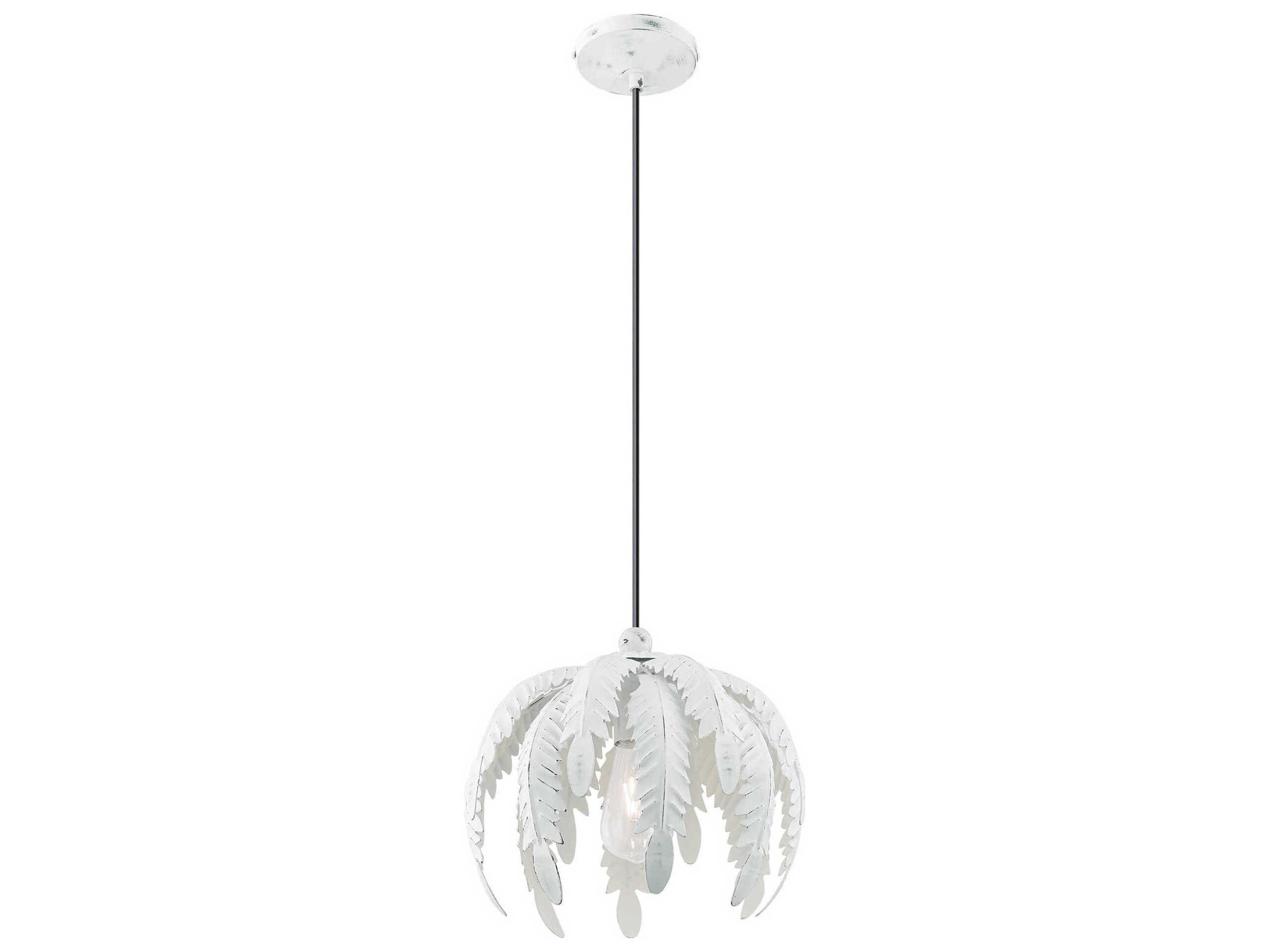 Livex Lighting Acanthus 1-Light Antique White Pendant