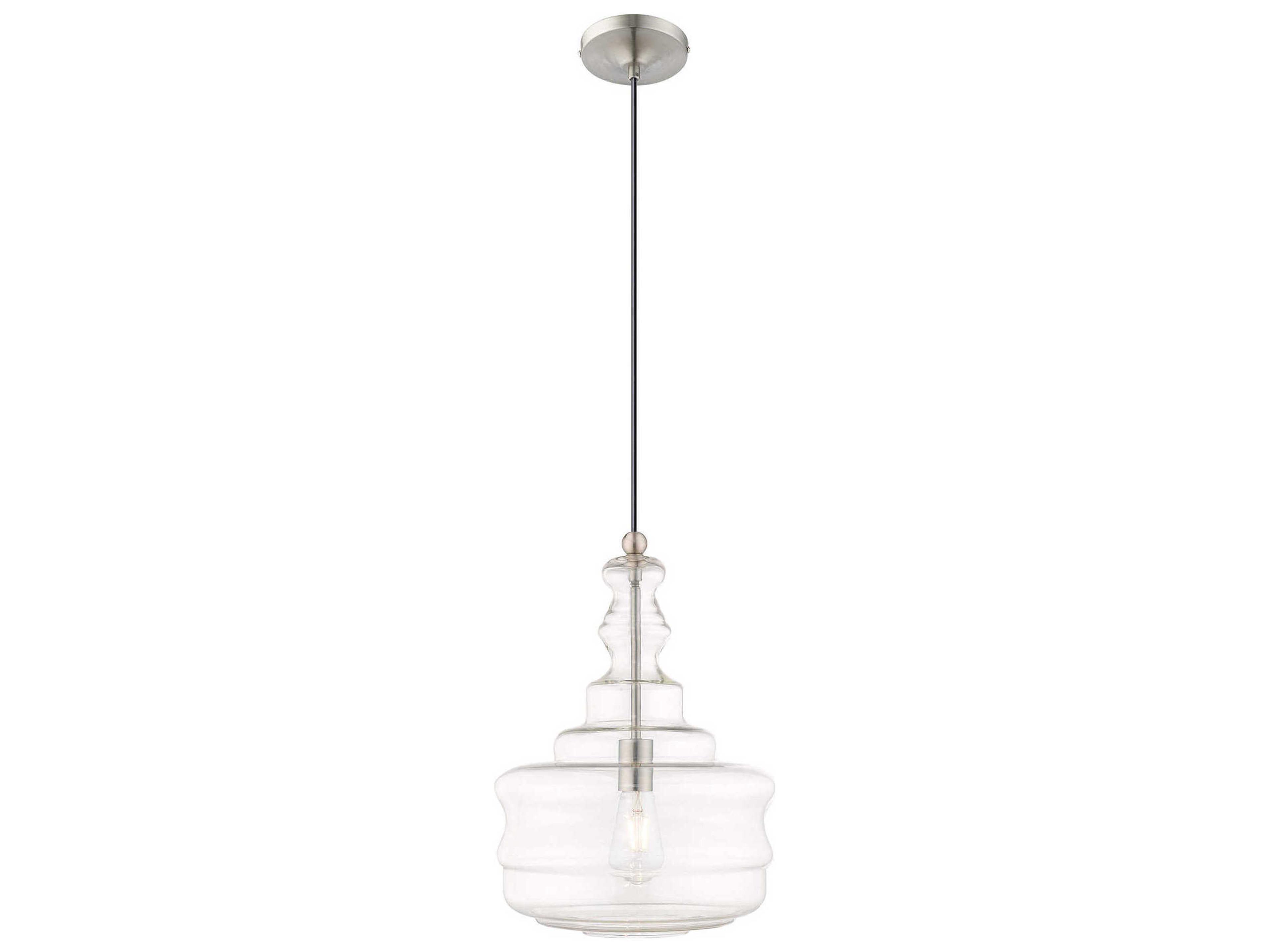 Art Glass 1-Light Brushed Nickel Pendant