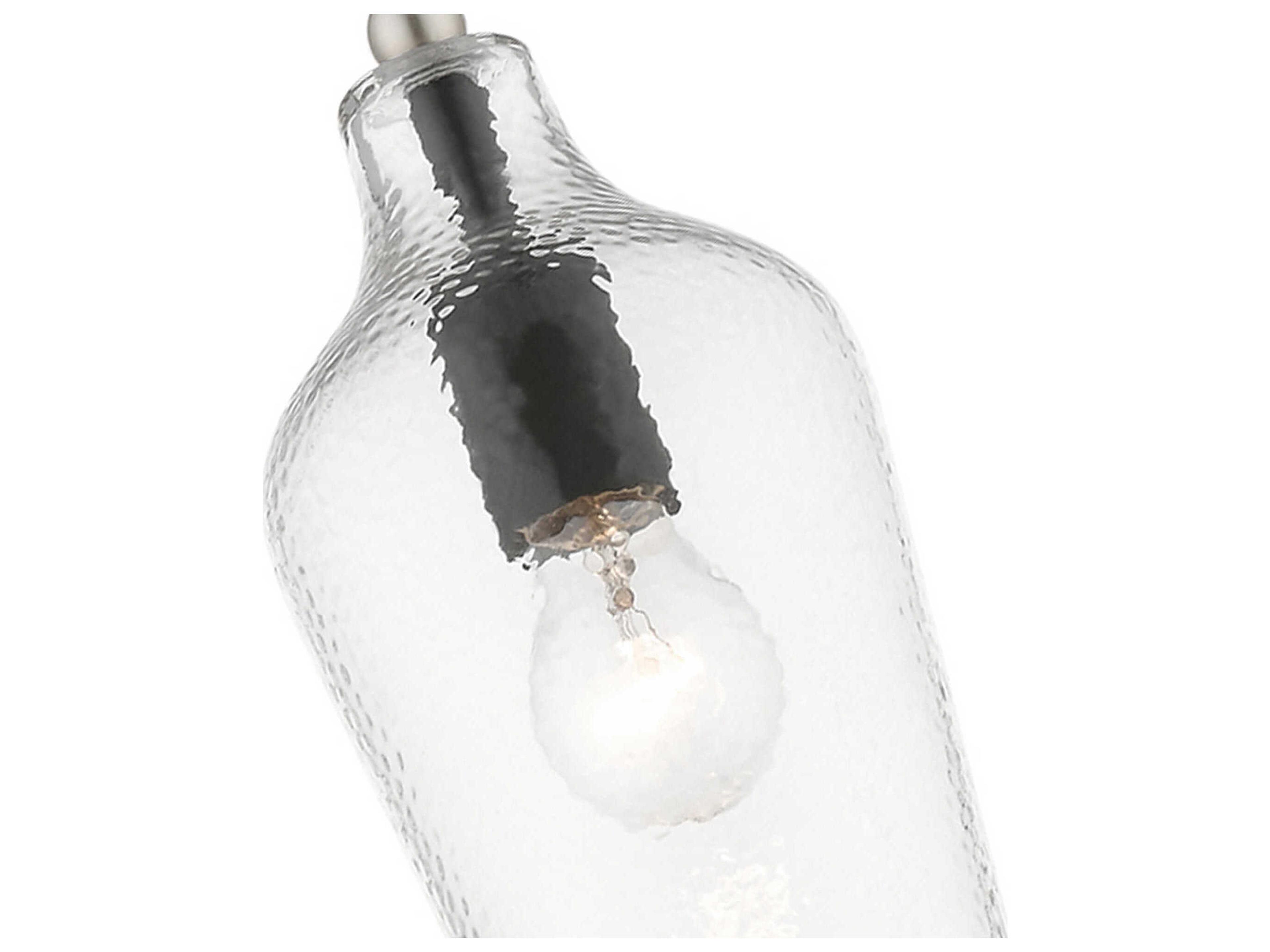 Livex Lighting Avery 1-Light Black Brushed Nickel Glass Bell Mini Pendant