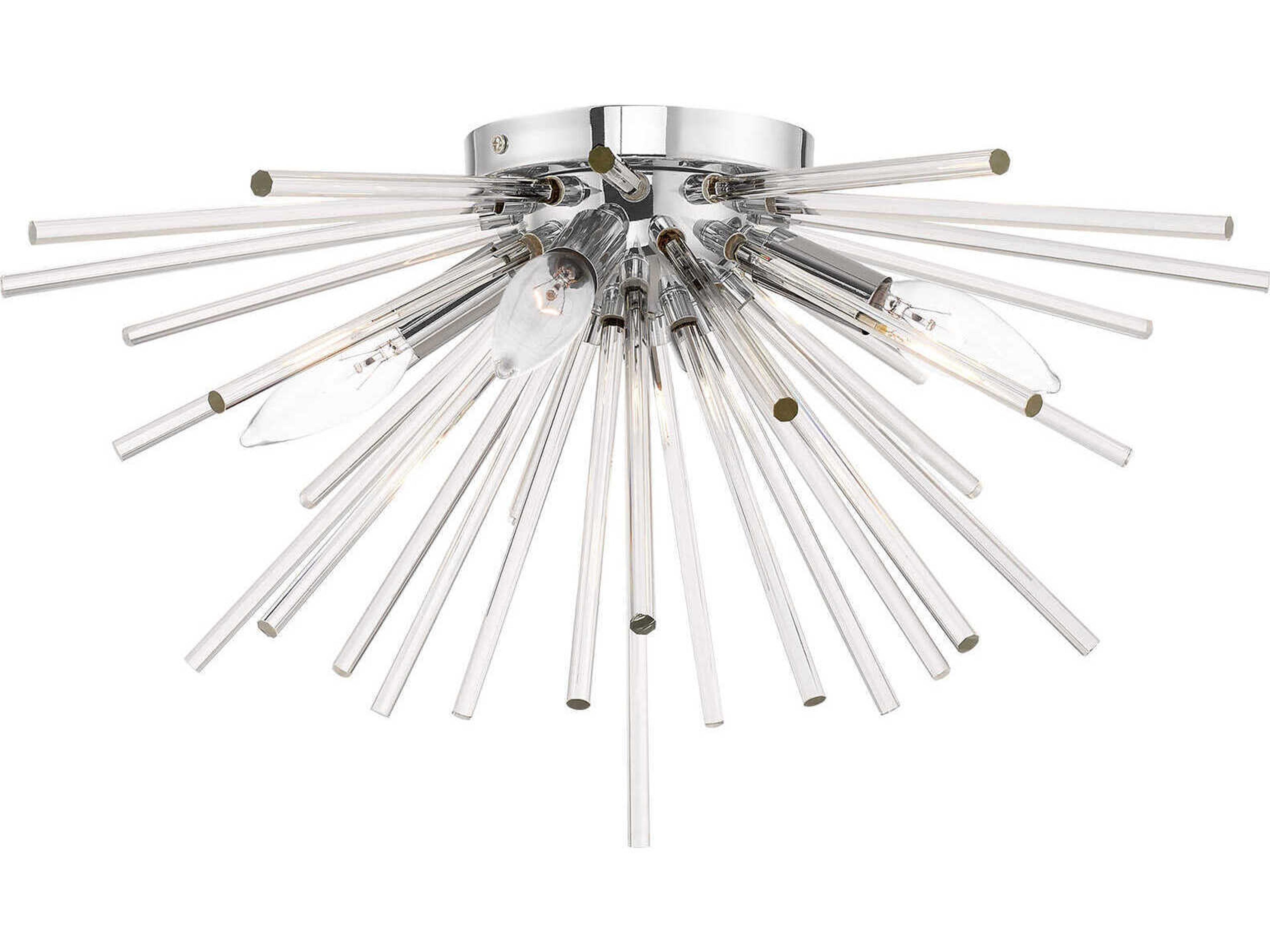 Utopia 4-Light Polished Chrome Crystal Sputnik Flush Mount