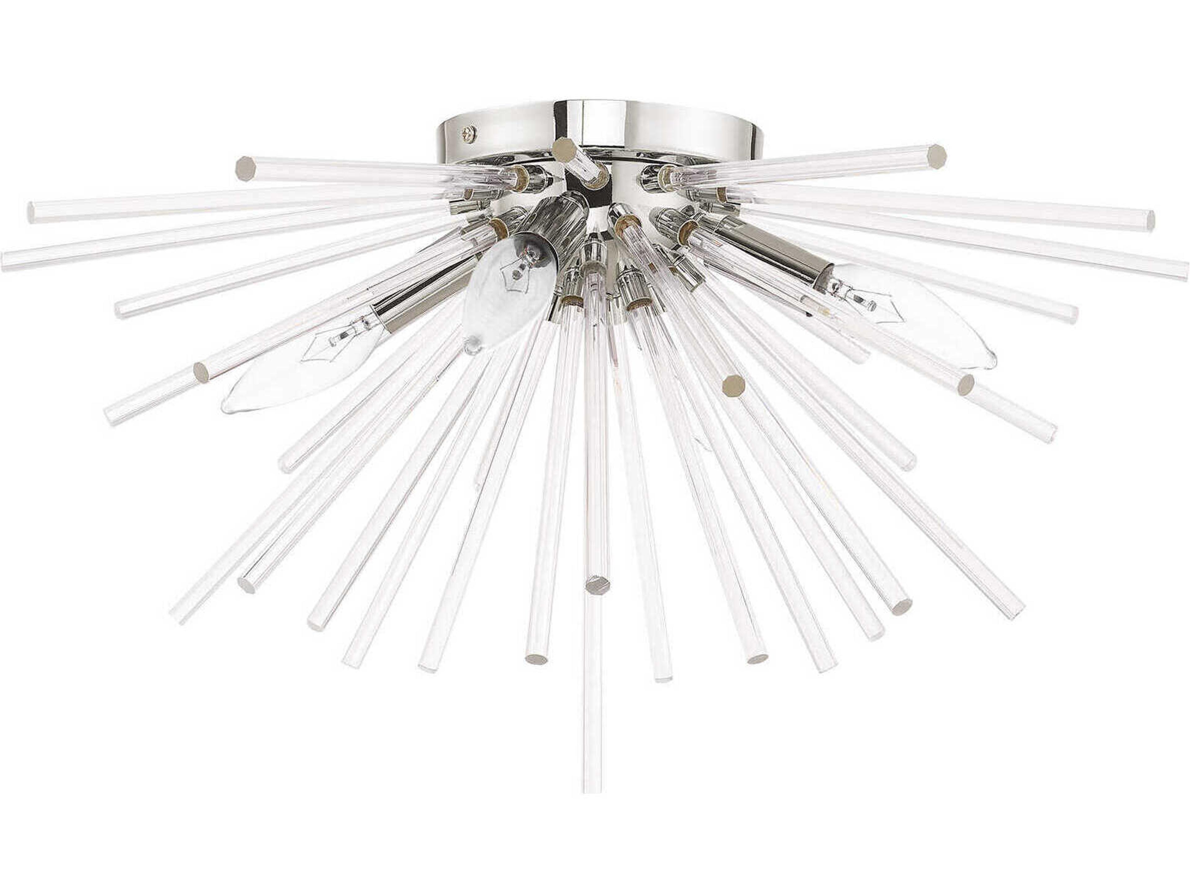Livex Lighting Utopia 4-Light Polished Chrome Crystal Sputnik Flush Mount