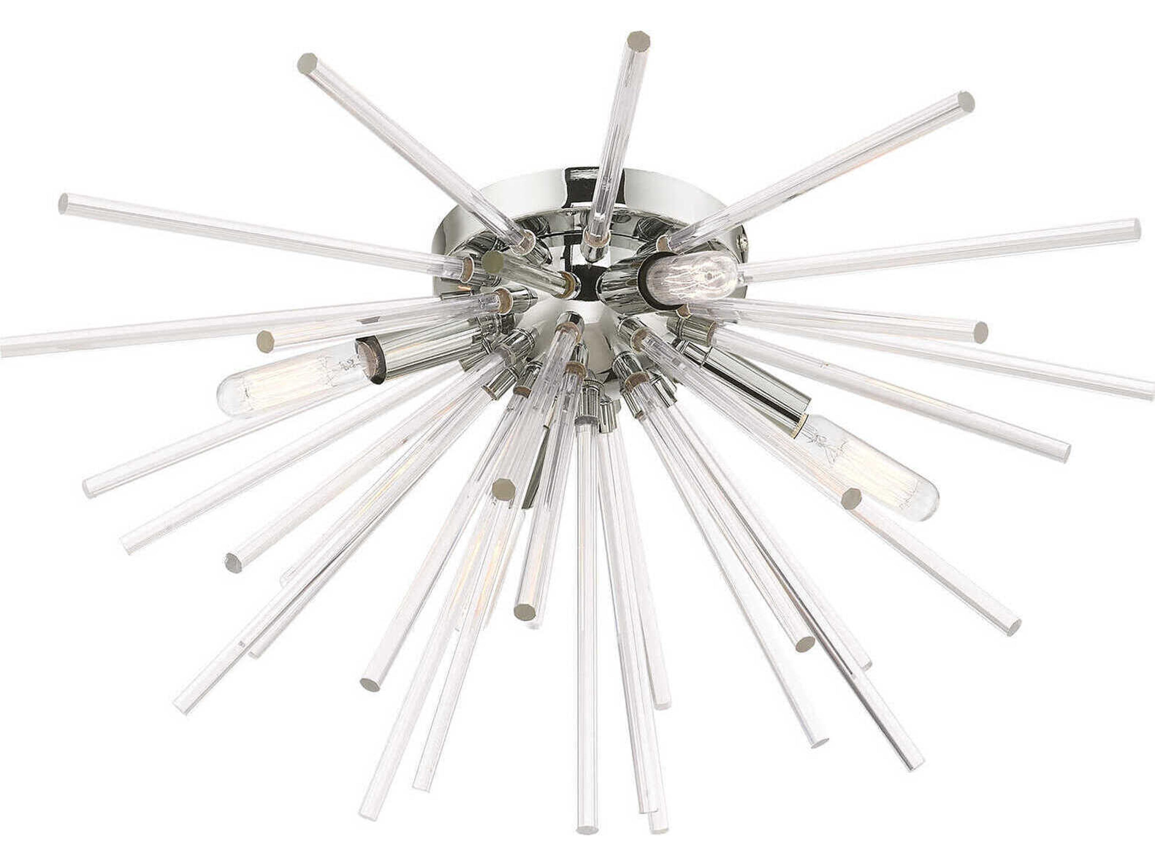 Livex Lighting Utopia 4-Light Polished Chrome Crystal Sputnik Flush Mount