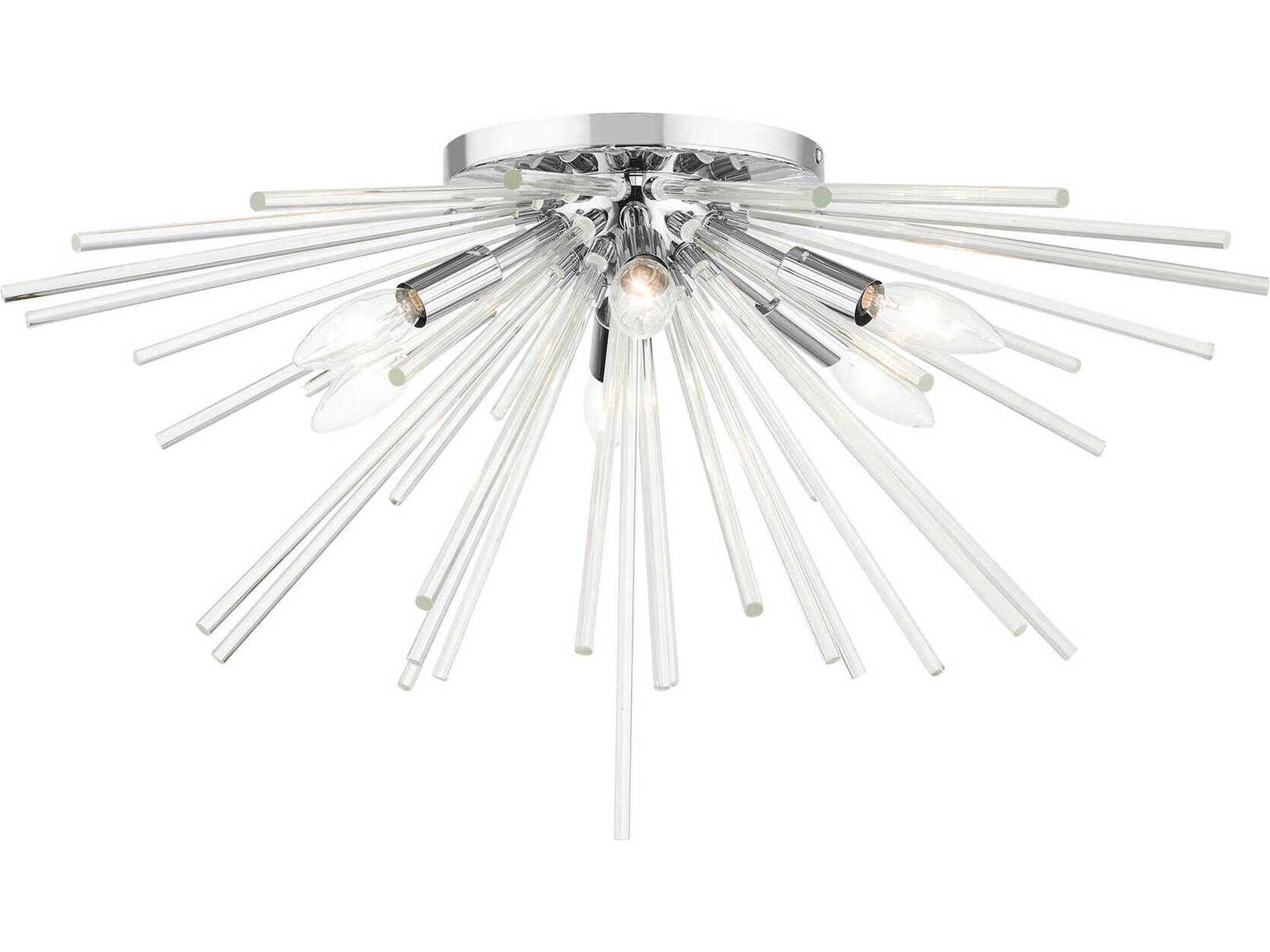 Utopia 6-Light Polished Chrome Crystal Flush Mount