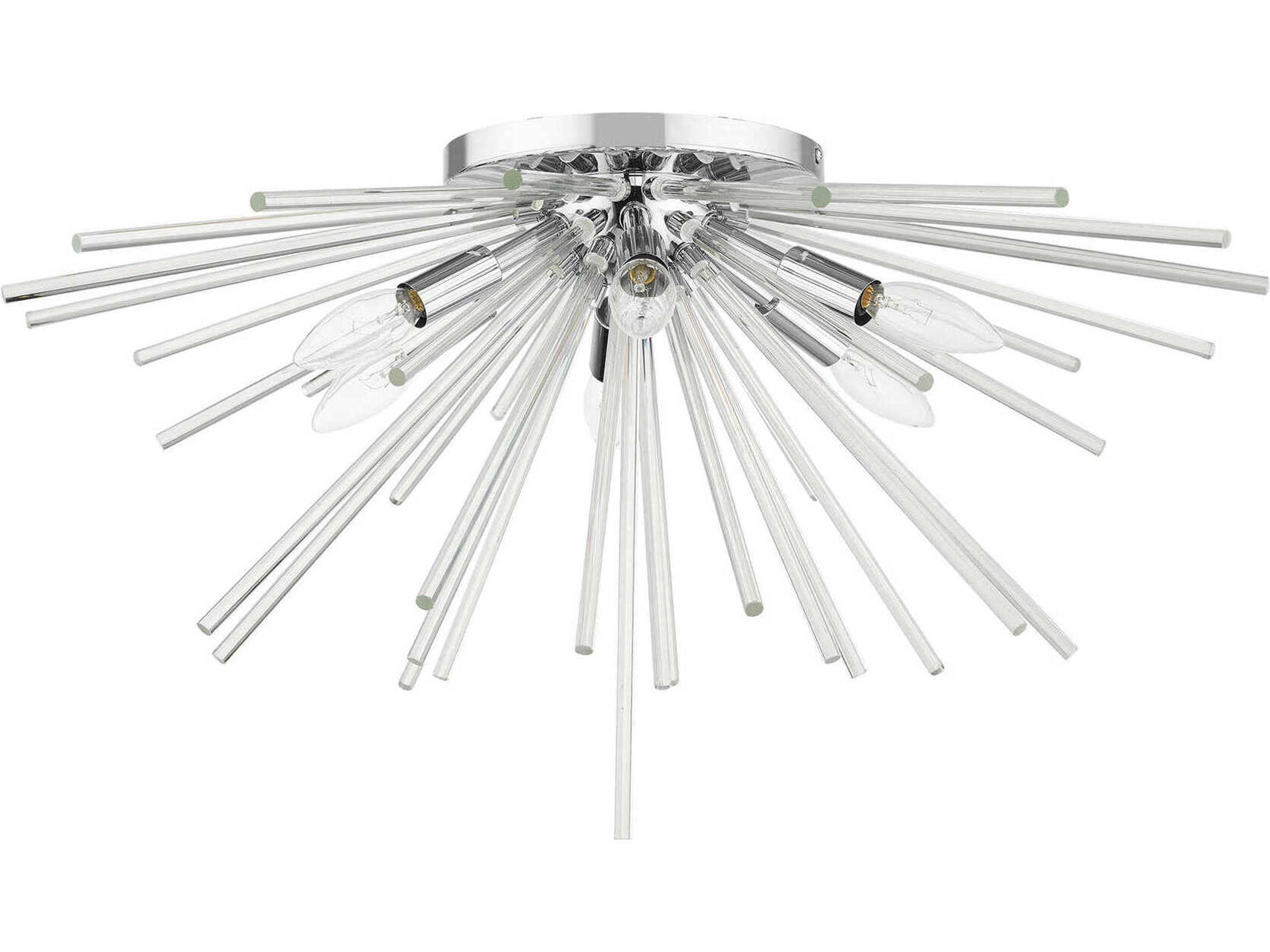 Livex Lighting Utopia 6-Light Polished Chrome Crystal Flush Mount