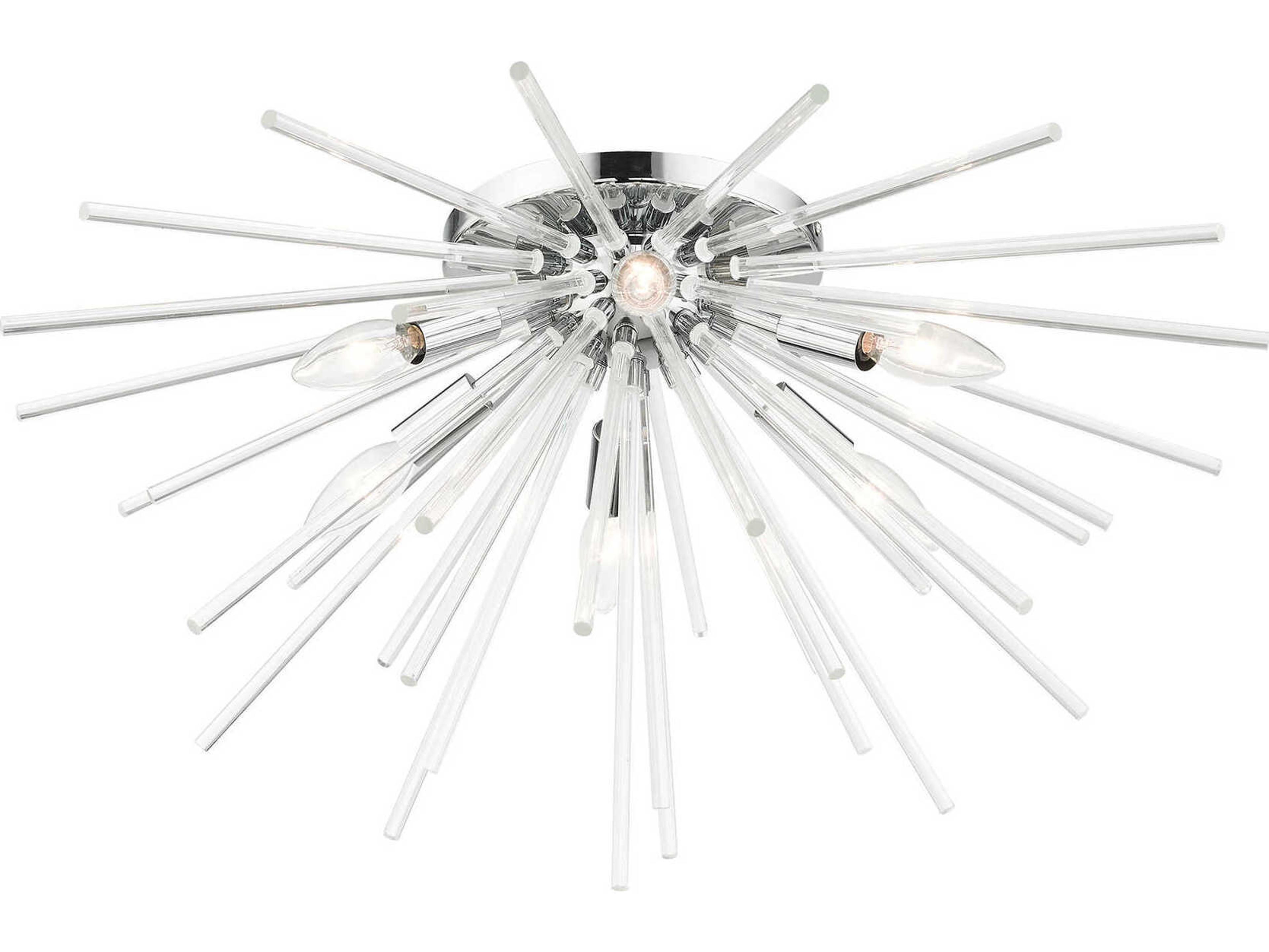 Livex Lighting Utopia 6-Light Polished Chrome Crystal Flush Mount