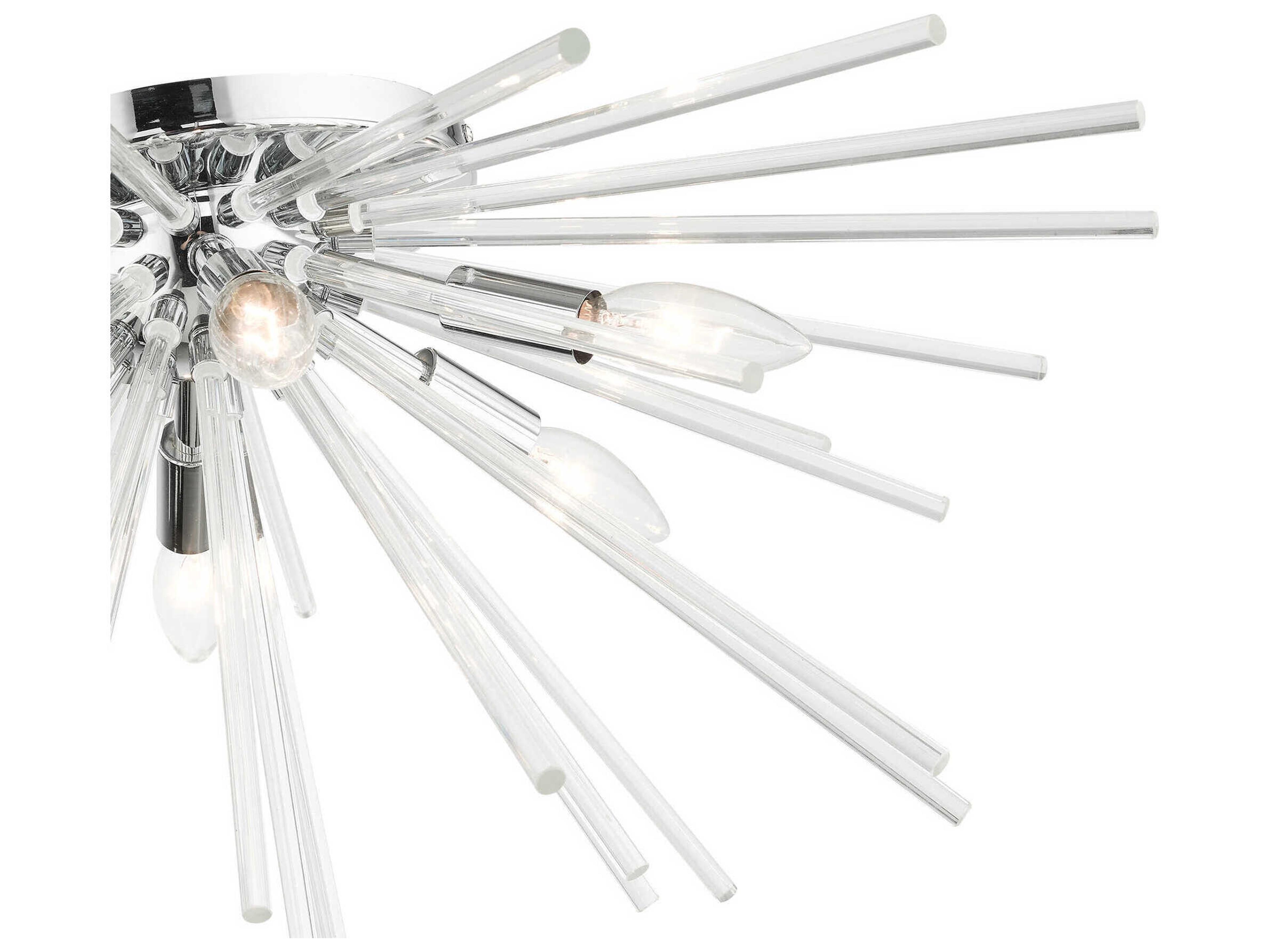 Livex Lighting Utopia 6-Light Polished Chrome Crystal Flush Mount