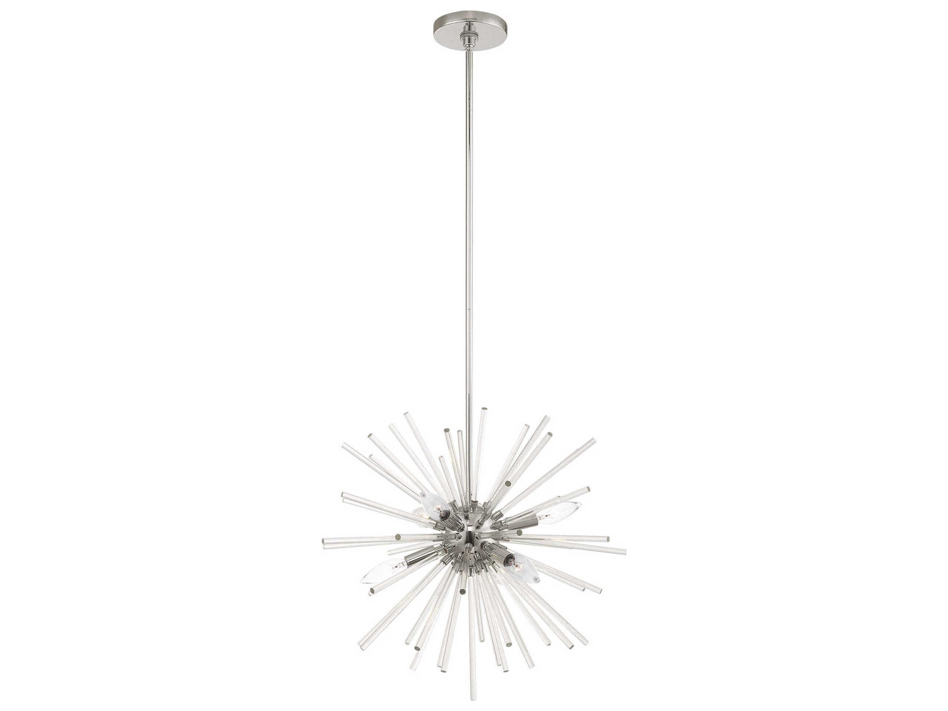 Utopia 6-Light Polished Chrome Crystal Sputnik Pendant
