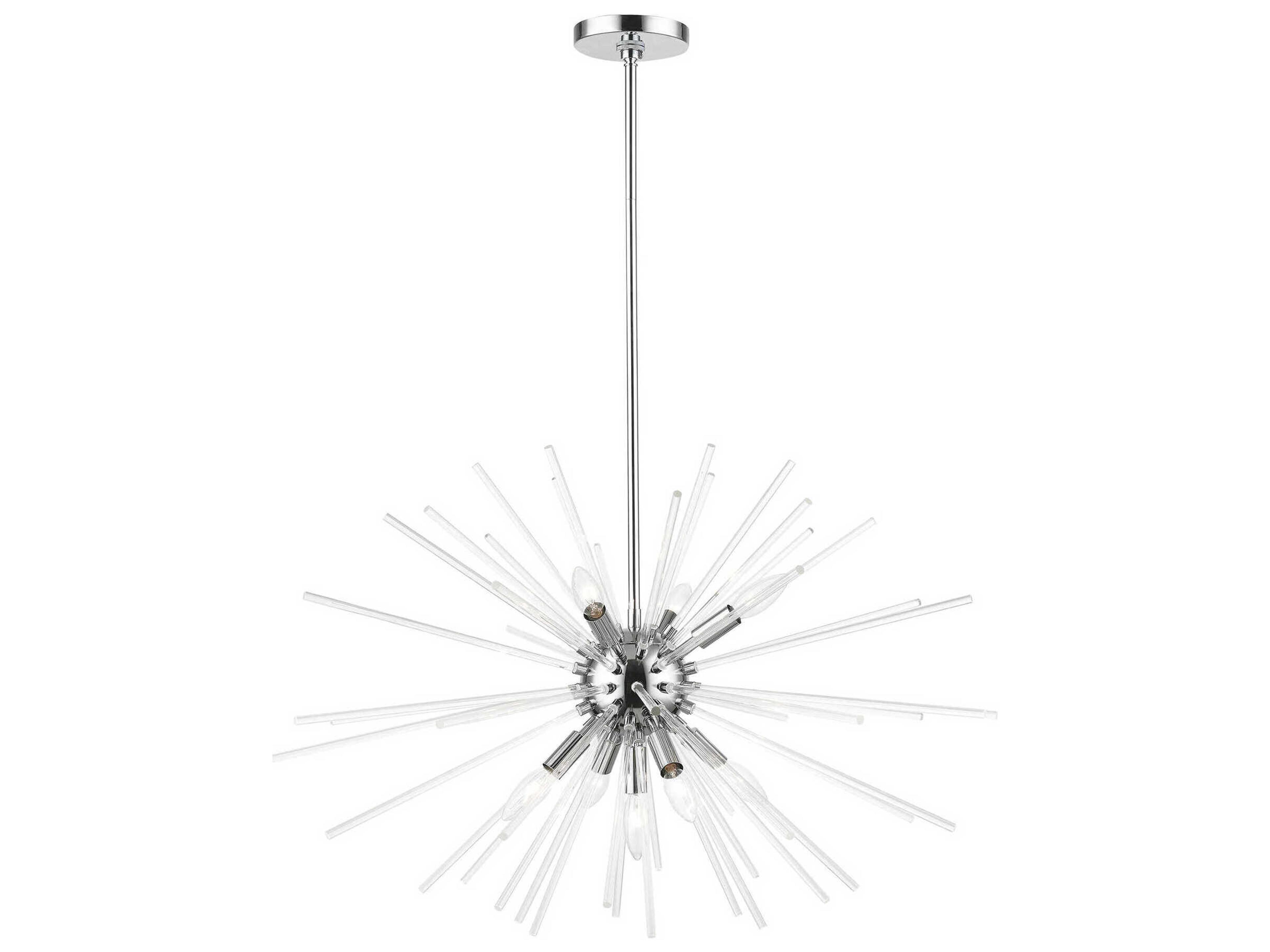 Utopia 9-Light Polished Chrome Glass Sputnik Pendant