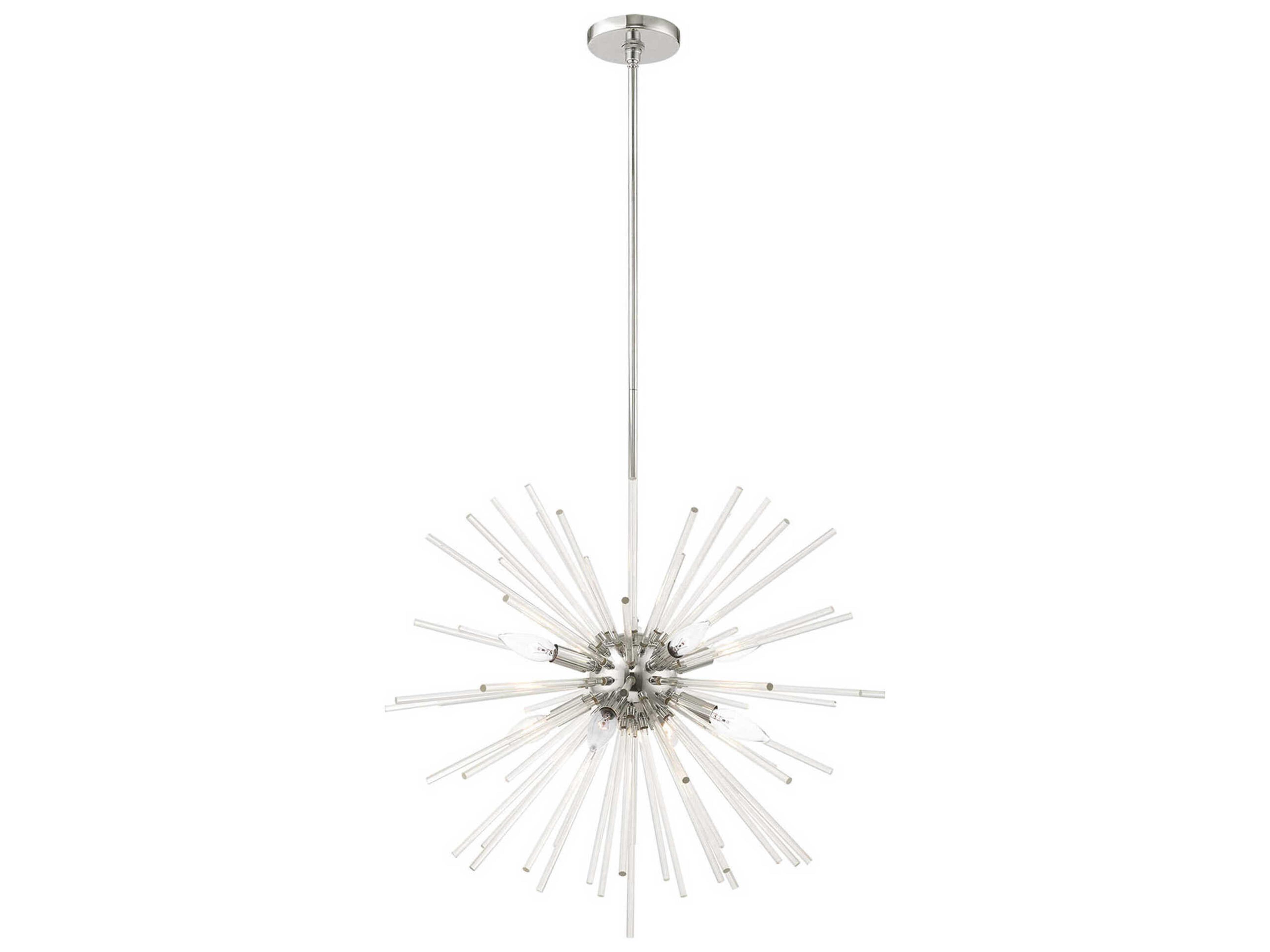 Utopia 8-Light Polished Chrome Crystal Sputnik Pendant