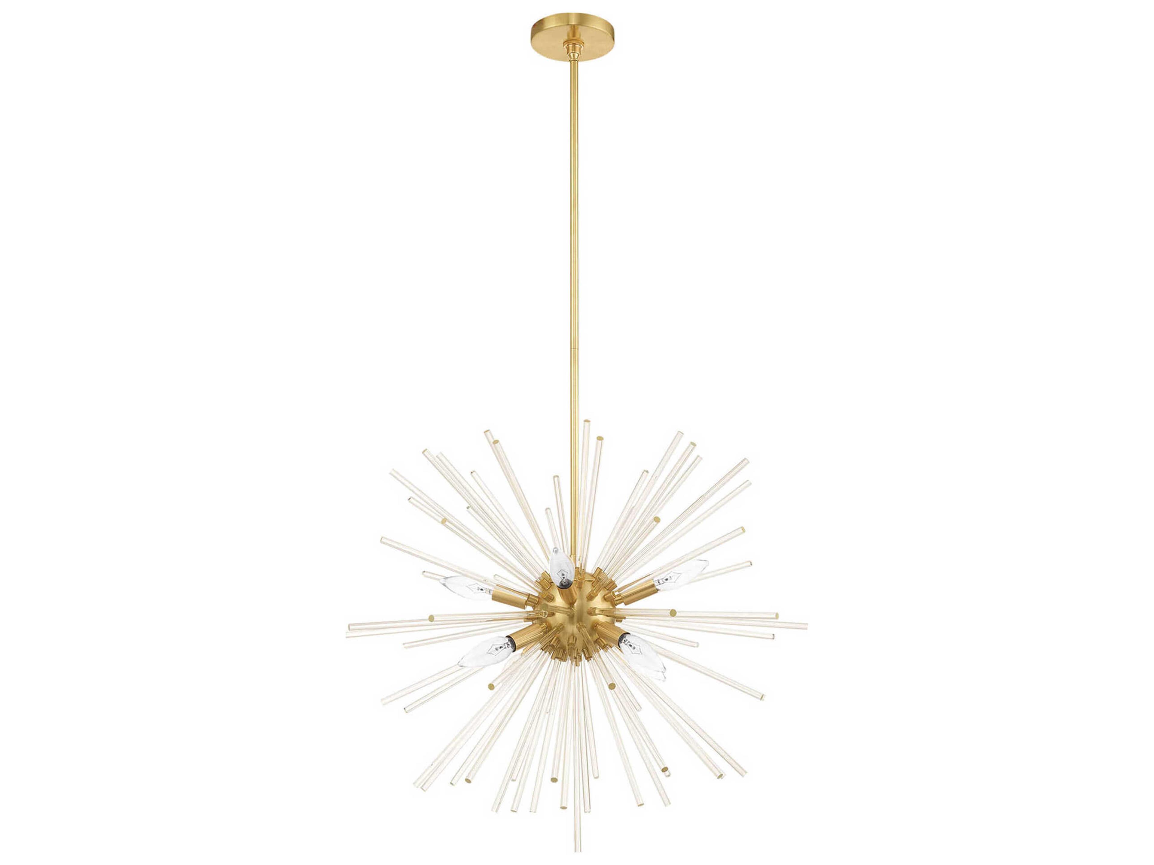 Livex Lighting Utopia 8-Light Satin Brass Crystal Sputnik Pendant