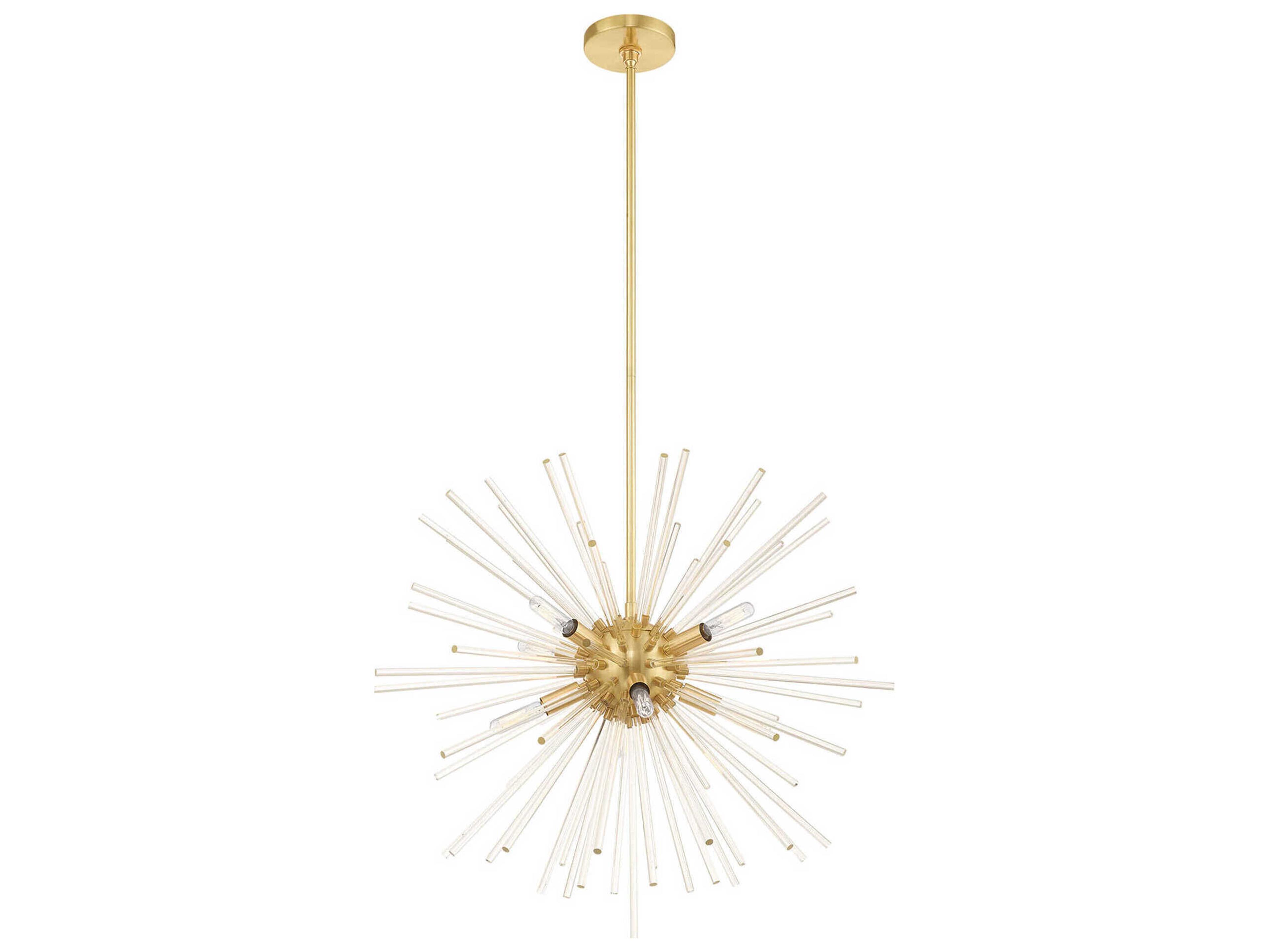 Livex Lighting Utopia 8-Light Satin Brass Crystal Sputnik Pendant