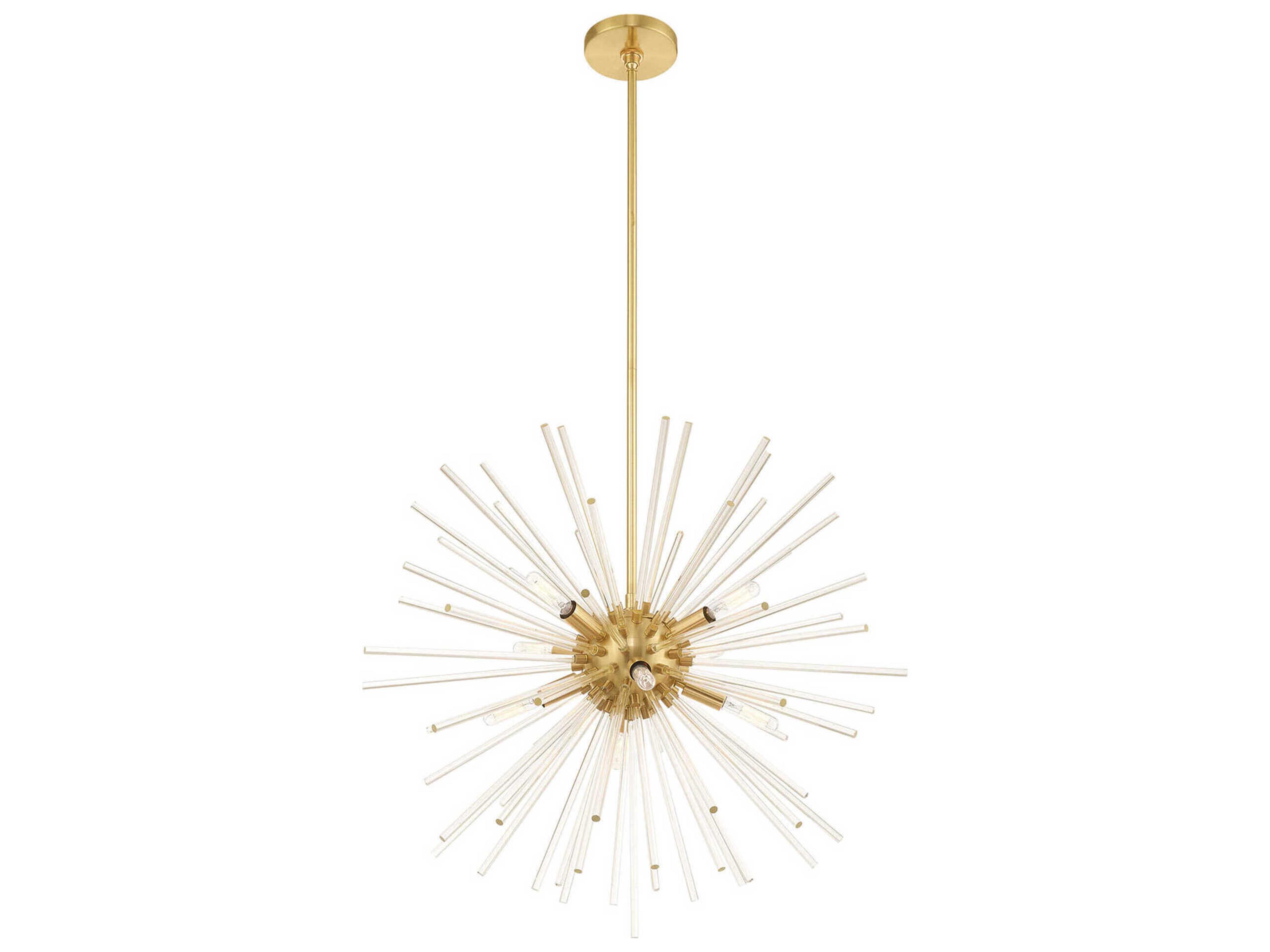 Livex Lighting Utopia 8-Light Satin Brass Crystal Sputnik Pendant