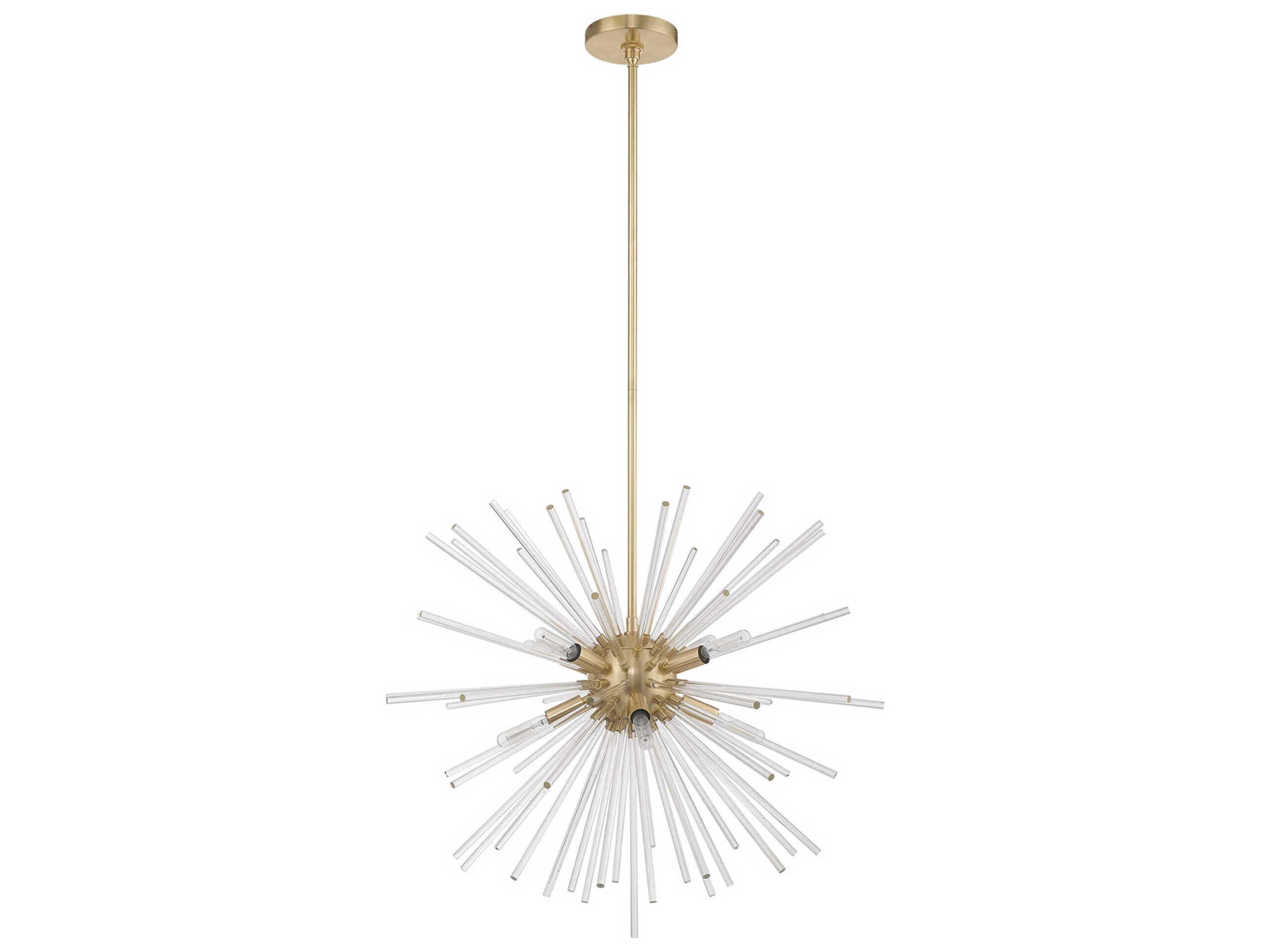 Livex Lighting Utopia 8-Light Satin Brass Crystal Sputnik Pendant