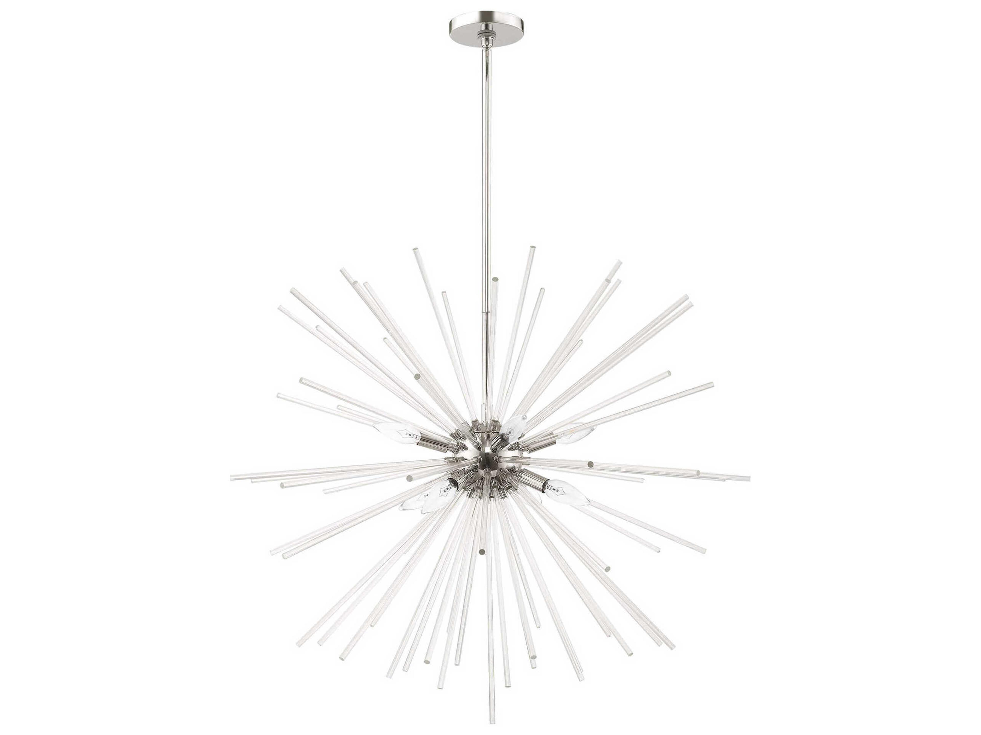 Livex Lighting Utopia 8-Light Polished Chrome Clear Crystal Sputnik Pendant
