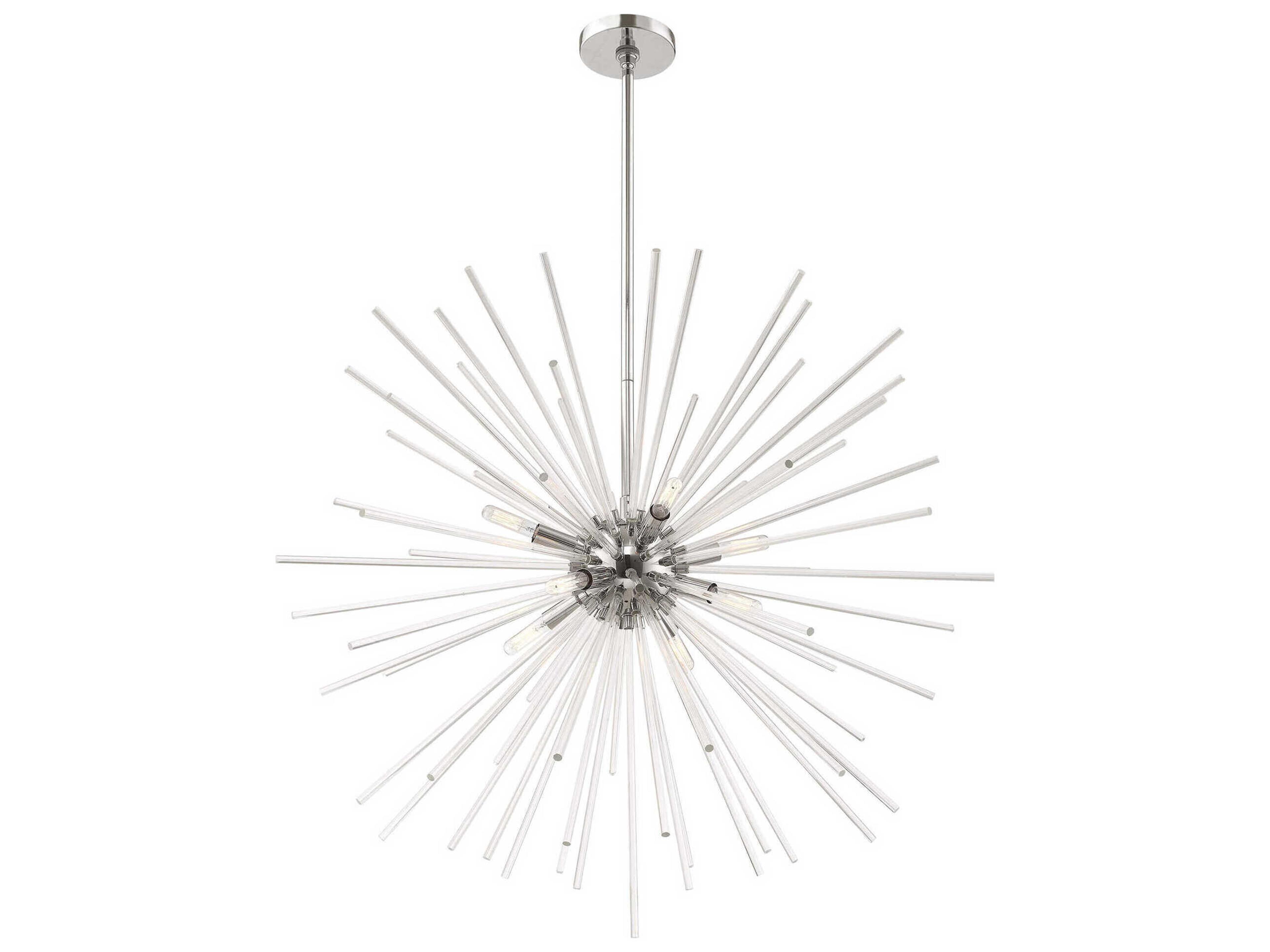 Livex Lighting Utopia 8-Light Polished Chrome Clear Crystal Sputnik Pendant
