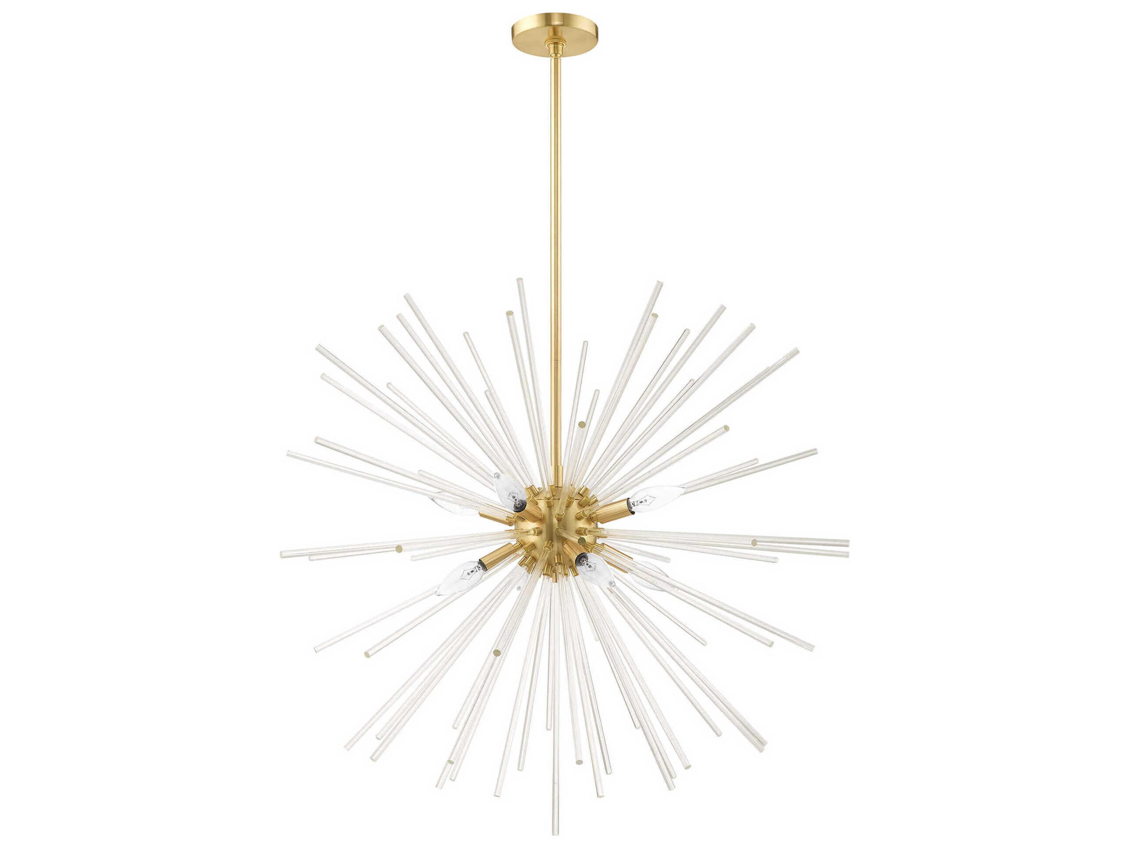 Livex Lighting Utopia 8-Light Satin Brass Crystal Sputnik Pendant