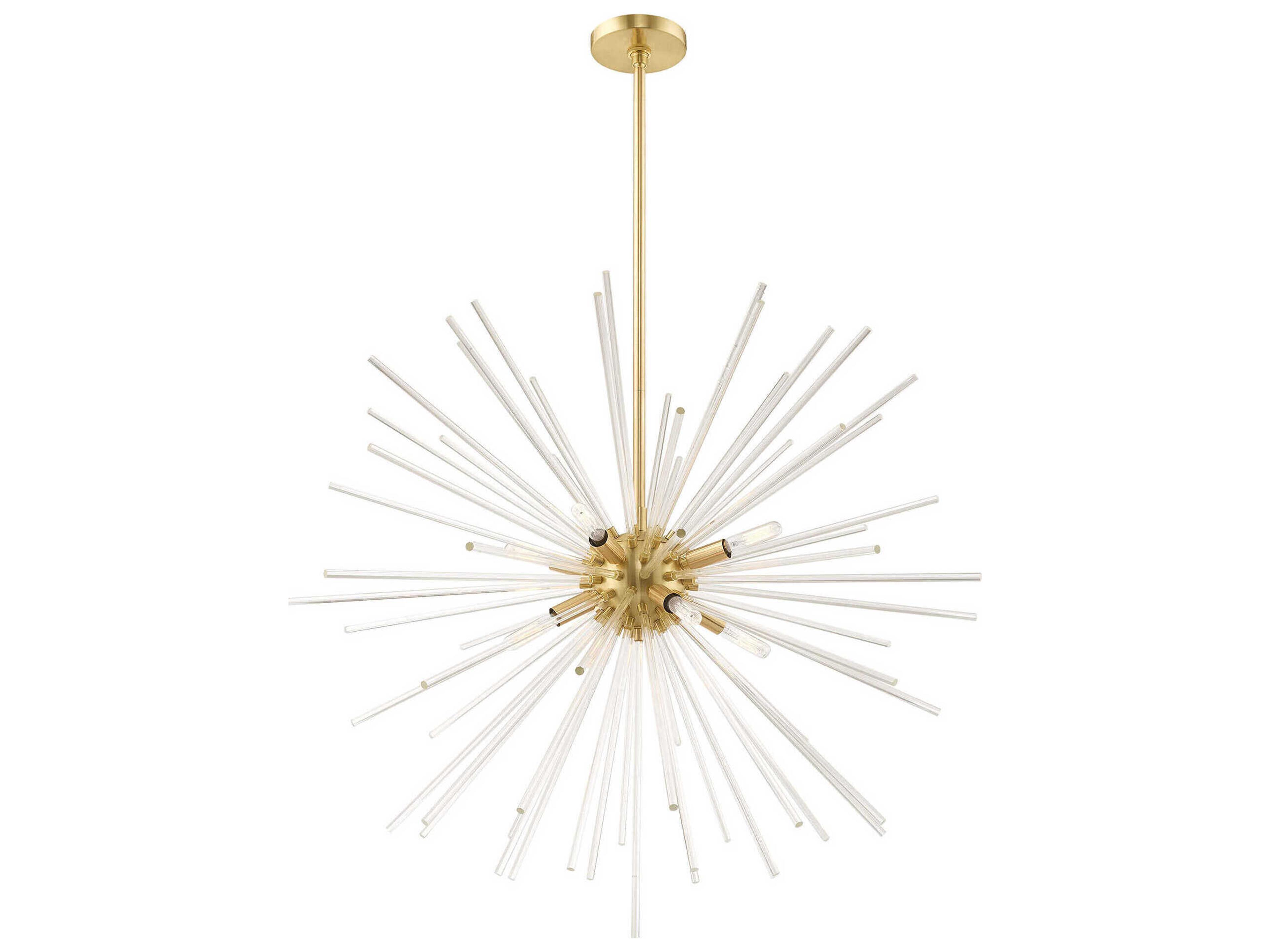 Livex Lighting Utopia 8-Light Satin Brass Crystal Sputnik Pendant