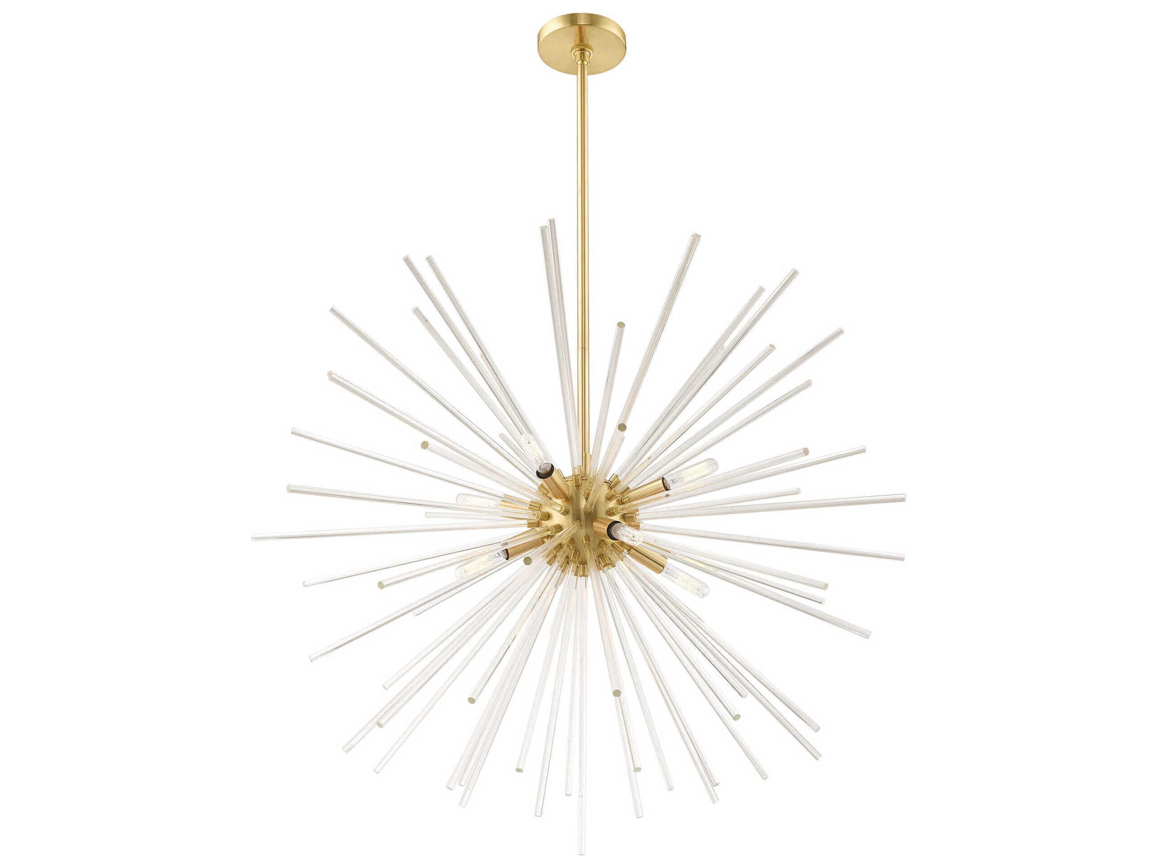 Livex Lighting Utopia 8-Light Satin Brass Crystal Sputnik Pendant